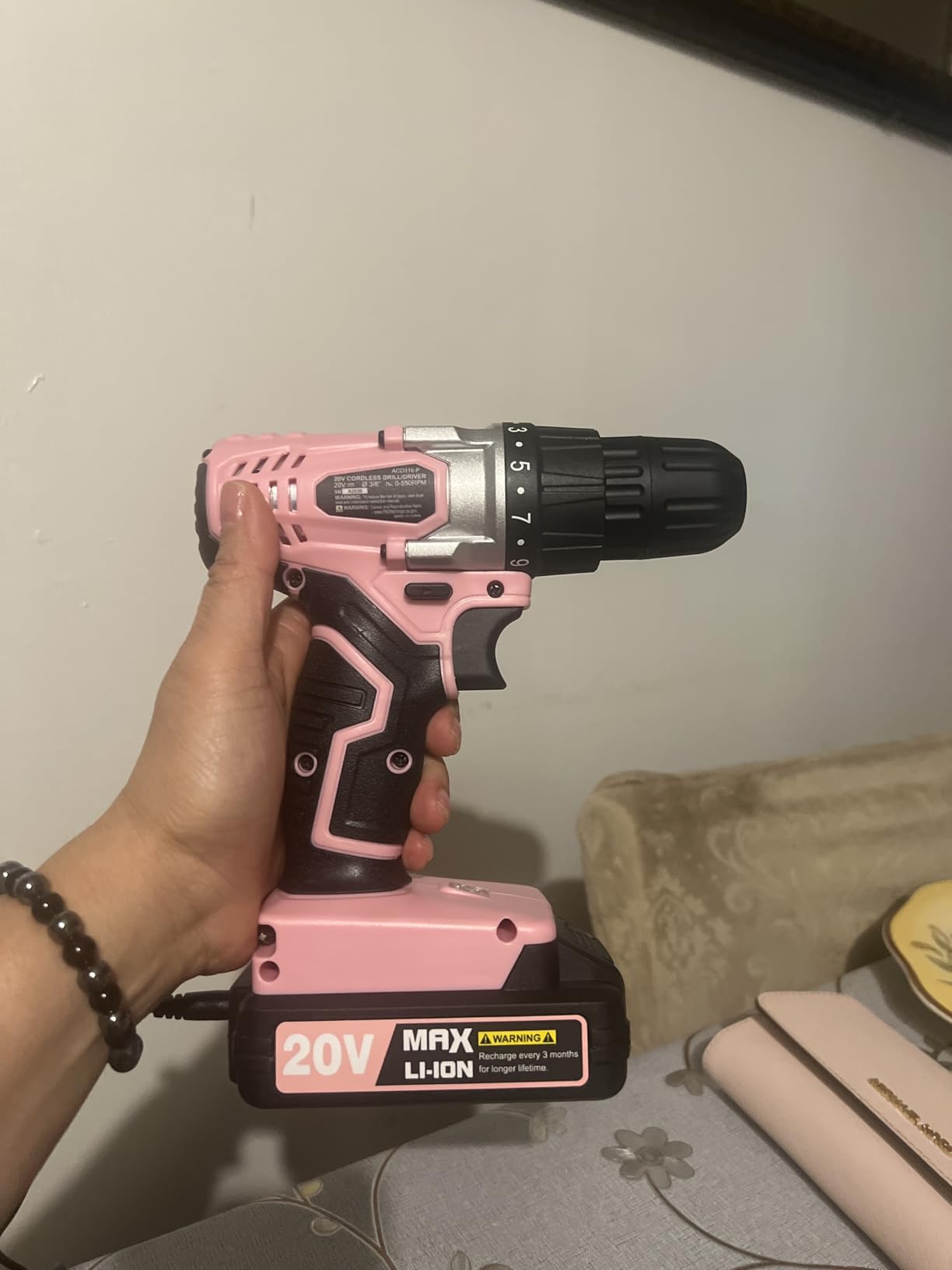 AVID POWER 20V MAX Lithium lon Cordless Drill Set, Power Drill Kit with Battery and Charger, 3/8-Inch Keyless Chuck, Variable Speed, 16 Position and 22pcs Drill Bits (Red) - Customer Photo 2