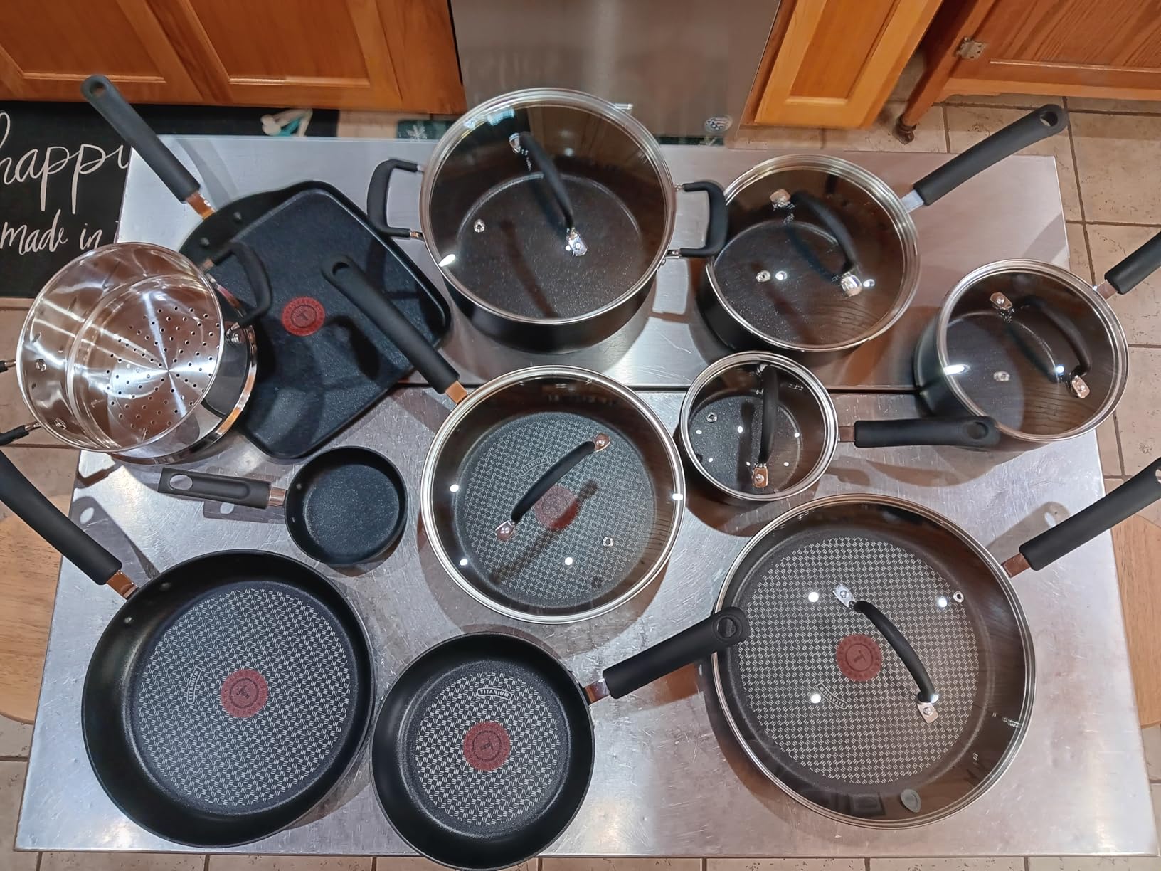 T-fal Ultimate Hard Anodized Nonstick Fry Pan Set 2 Piece, 10, 12 Inch, Oven Broiler Safe 400F, Cookware, Pots and Pans Set Non Stick, Kitchen Frying Pans, Cooking Skillets, Dishwasher Safe, Grey customer photo 1