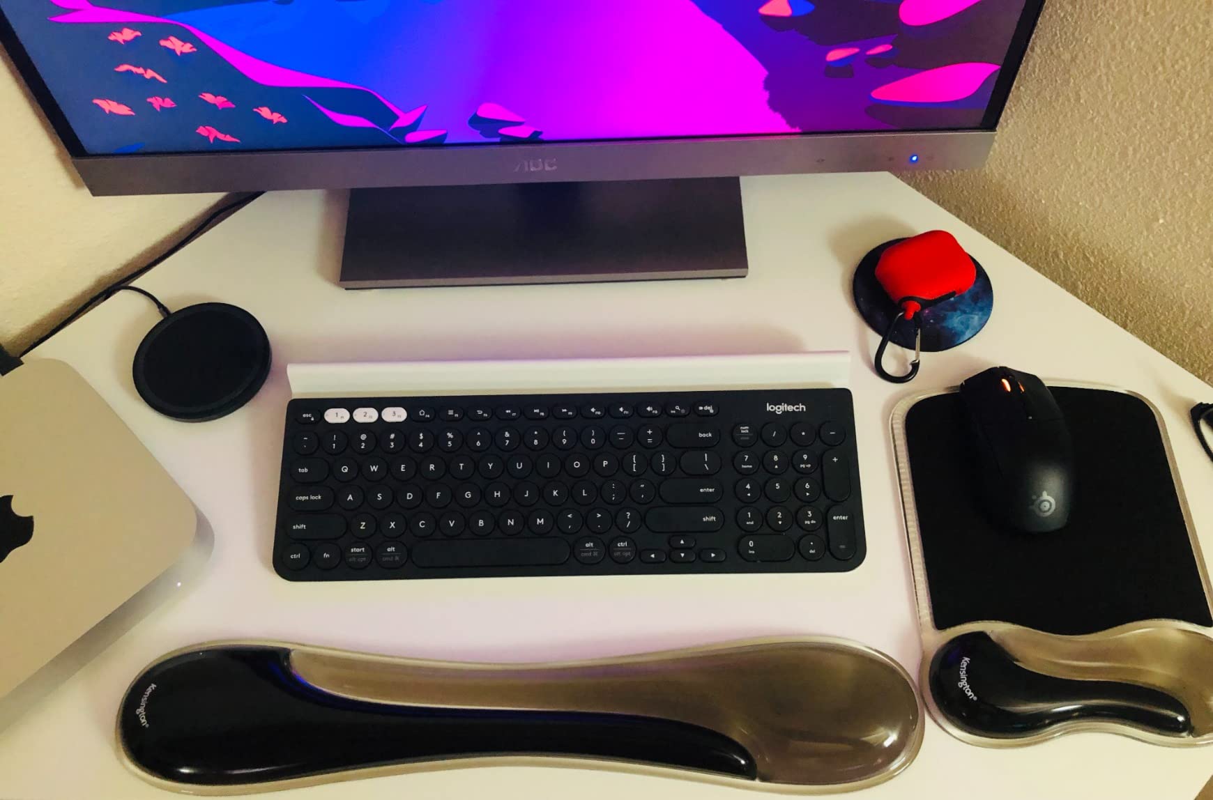 Kensington Duo Gel Mouse & Keyboard Wrist Rest Bundle Set, Ergonomic Keyboard and Mouse Pad With Wrist Support, Keyboard Wrist Rest, Computer Keyboard Pad, Cooling Gel, Non-Skid Backing, Blue K52920WW - Customer Photo 2