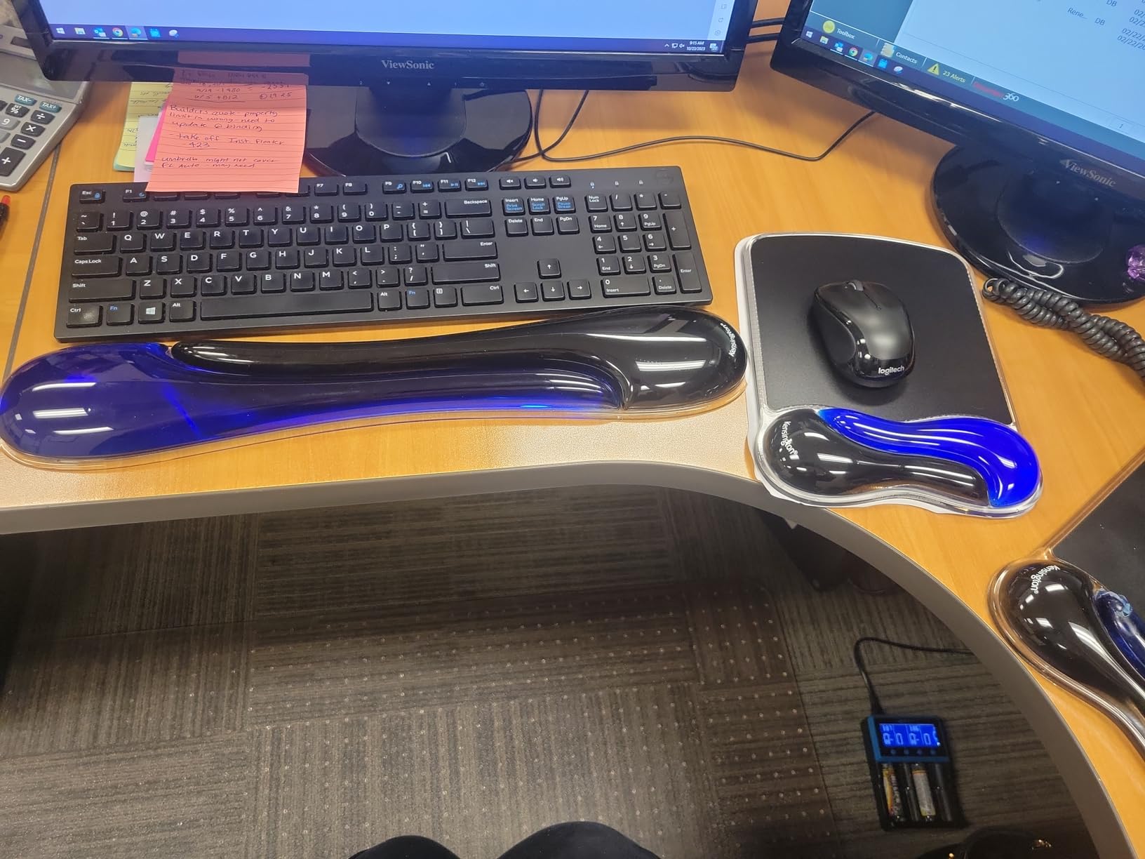 Kensington Duo Gel Mouse & Keyboard Wrist Rest Bundle Set, Ergonomic Keyboard and Mouse Pad With Wrist Support, Keyboard Wrist Rest, Computer Keyboard Pad, Cooling Gel, Non-Skid Backing, Blue K52920WW - Customer Photo 4