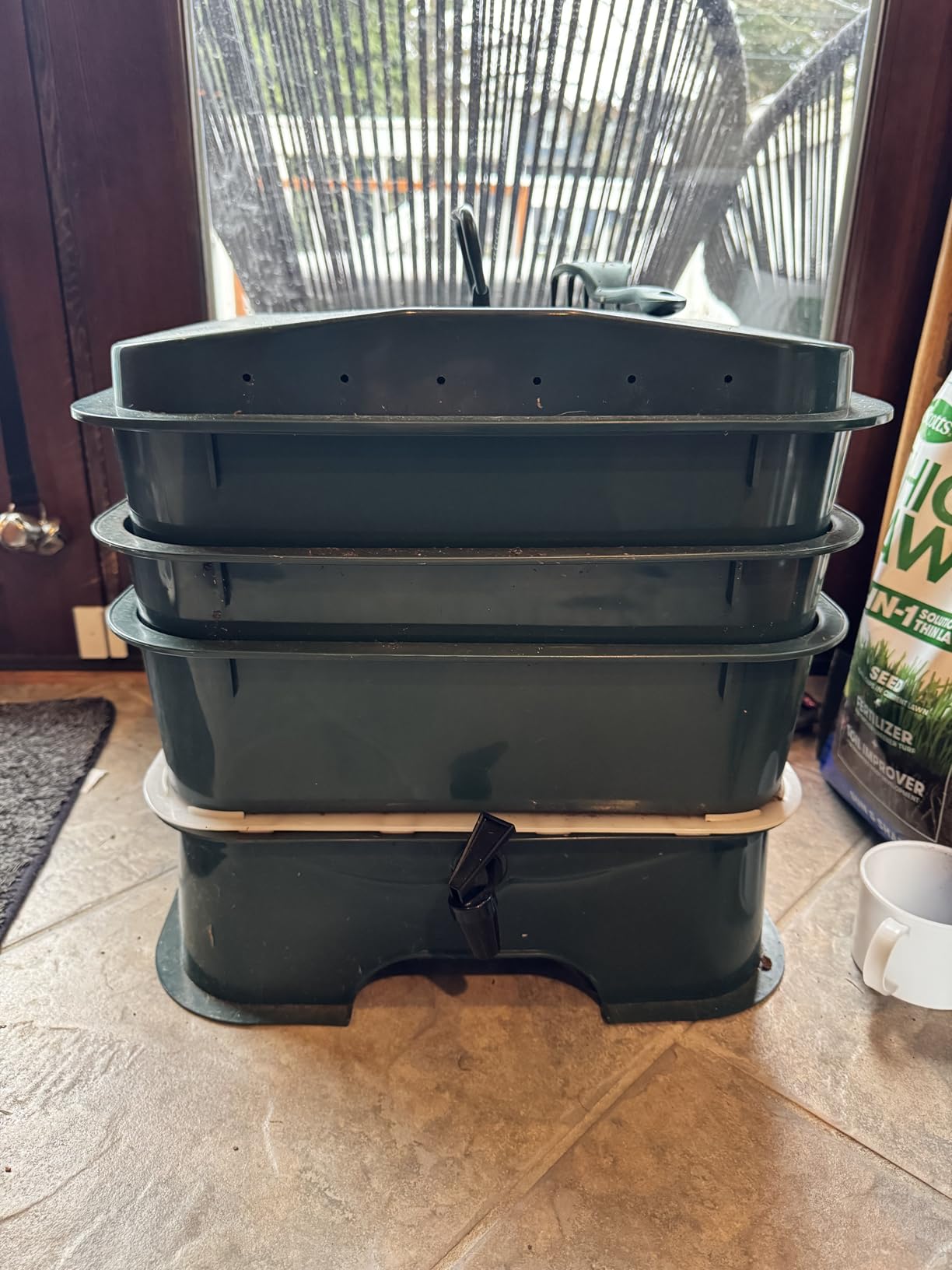 The Original VermiHut Plus 5-Tray Worm Composter – Dark Green | Indoor & Outdoor Vermicomposting Bin | Sustainable Design for Food Waste Recycling - Customer Photo 1