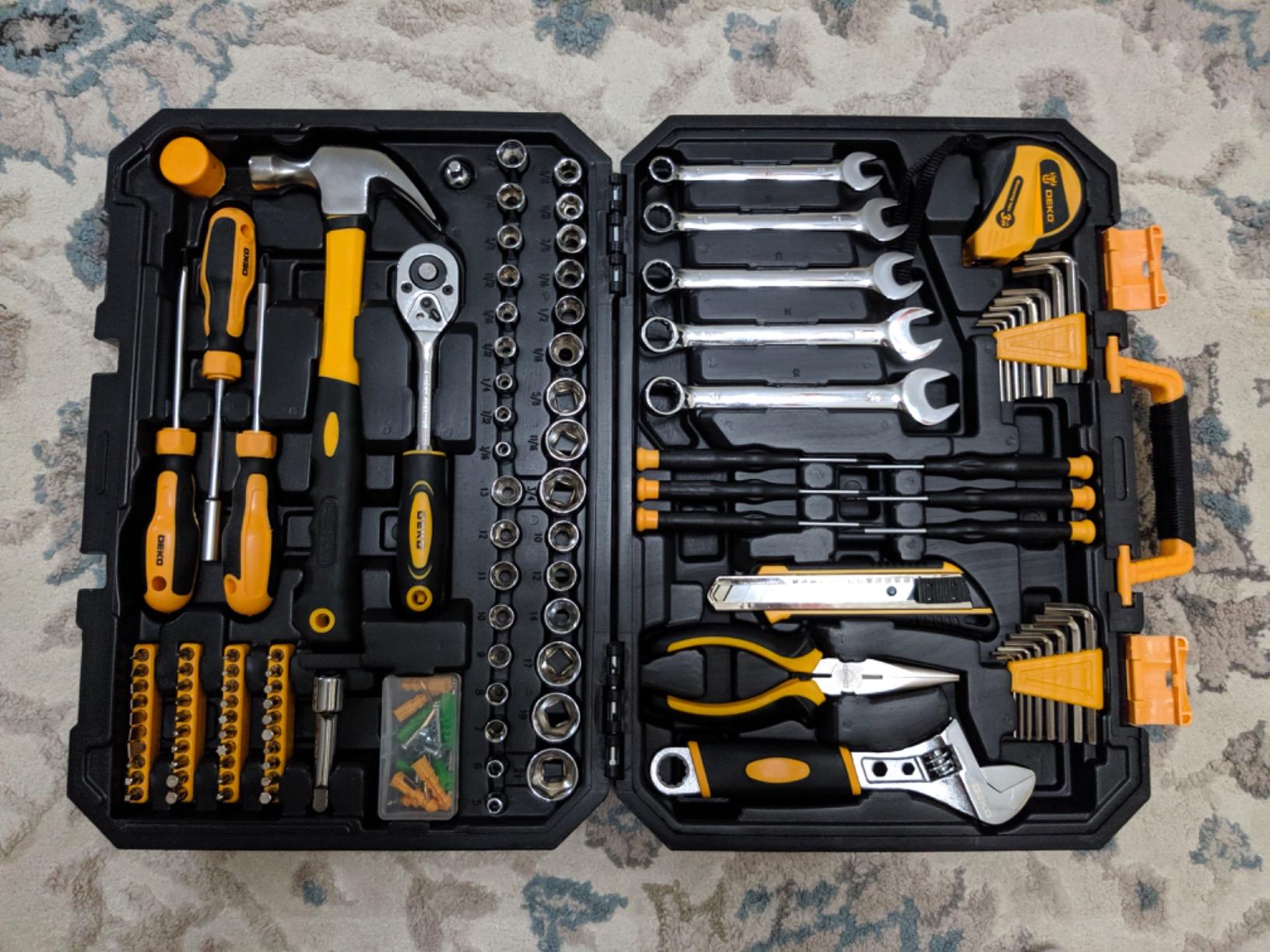 DEKOPRO 158 Piece Tool Set-General Household Hand Tool Kit,Auto Repair Tool Set, with Plastic Toolbox Storage Case Customer Review DEKOPRO 158 Piece Tool Set-General Household Hand Tool Kit,Auto Repair Tool Set, with Plastic Toolbox Storage Case - Customer Photo 3