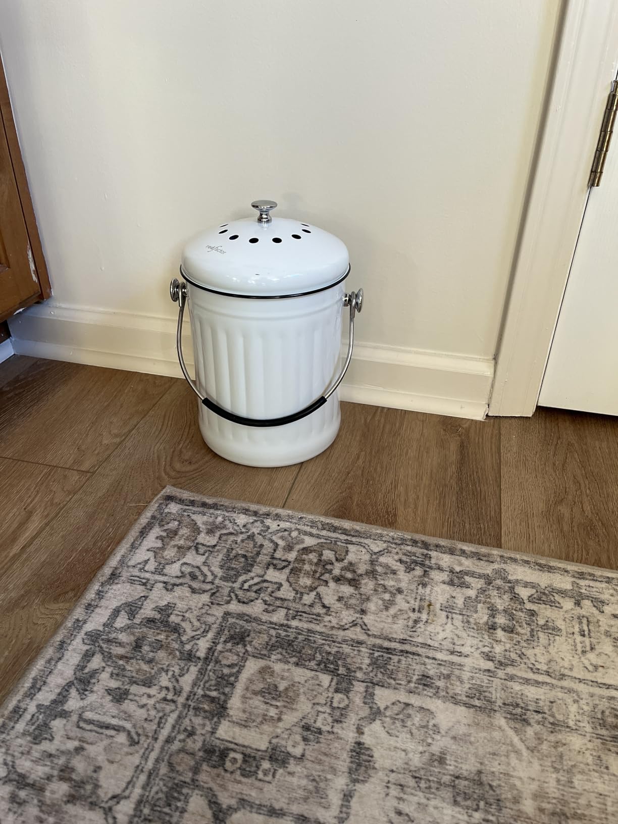 RED FACTOR Premium Compost Bin for Kitchen Countertop - Stainless Steel Food Waste Bucket with Innovative Dual Filter Technology - Includes Spare Filters (Brilliant Steel, 1.3 Gallon) - Customer Photo 1