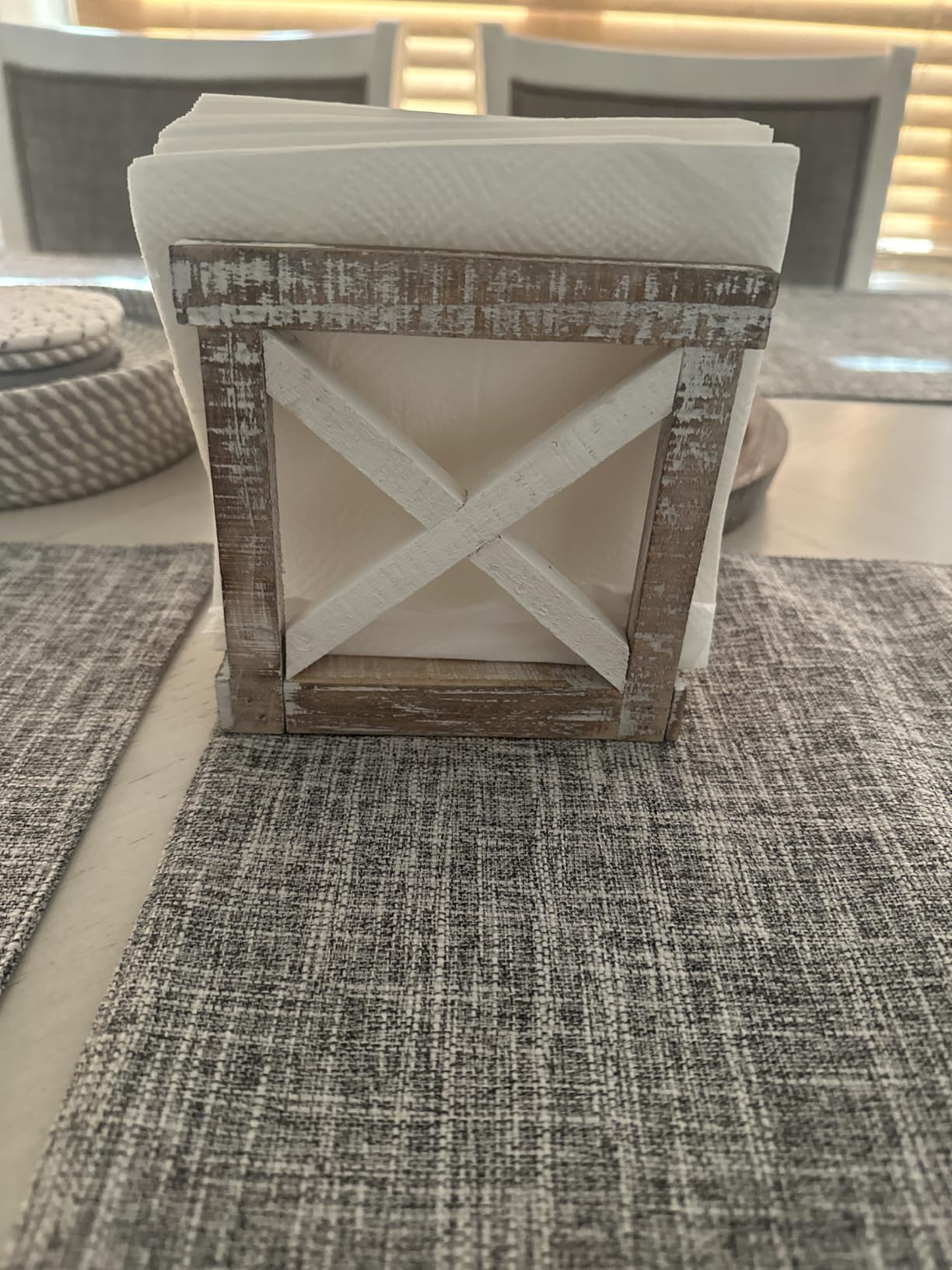 Barnyard Designs Farmhouse Napkin Holder for Table, Napkin Holders for Kitchen, Vintage Rustic Napkin Holder Wood, Distressed Wooden Napkin Holder Dispenser, 6.75