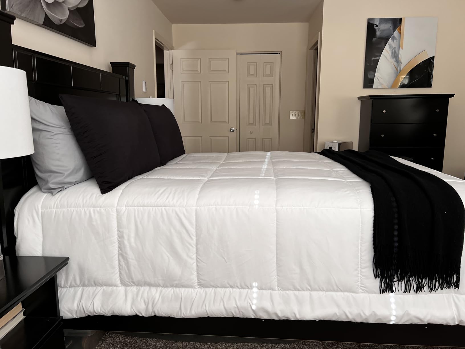 Bedsure Comforter Duvet Insert - Quilted Comforters Queen Size, All Season Duvet, GentleSoft Down Alternative Bedding, with 8 Tabs - Customer Photo 2