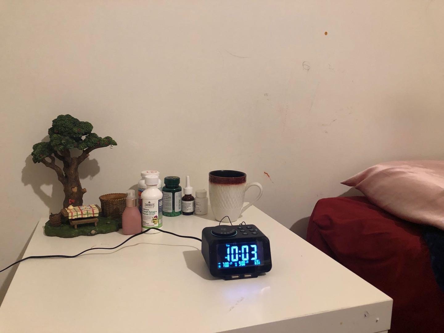 uscce Digital Dual Alarm Clock Radio - 0-100% Dimmer with Weekday/Weekend Mode, 6 Sounds Adjustable Volume - Customer Photo 1