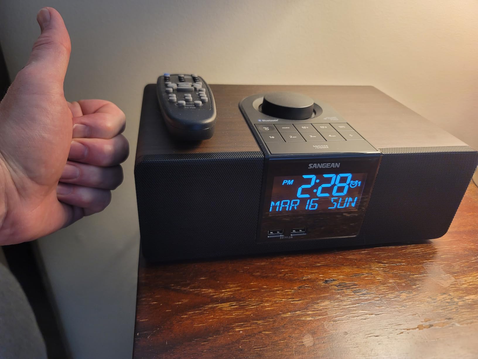 Sangean RCR-30 FM-RBDS/AM/Bluetooth/Aux-in Digital Tuning Clock Radio with USB Phone Charging and Sound Soother - Customer Photo 1