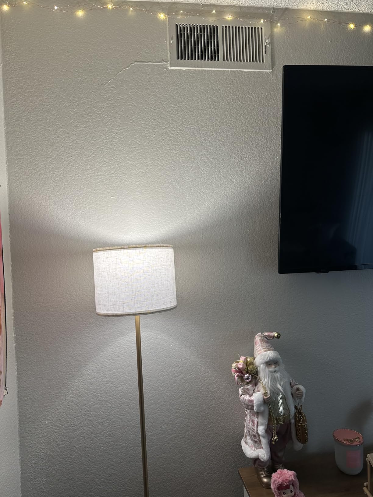 Modern Floor Lamp Simple Design with White Shade, Foot Pedal Switch, 60