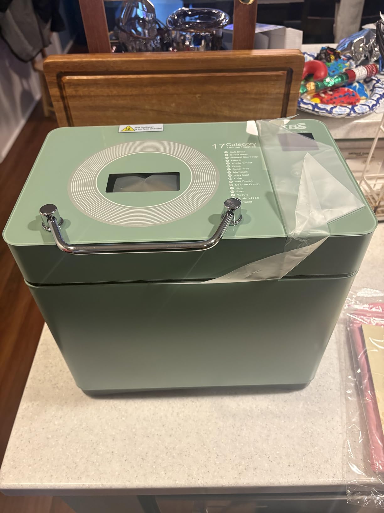 KBS Premium 2LB Convection Bread Maker Dual Heaters, 710W Stainless Steel 17-in-1 Bread Machine Healthy Ceramic Pan, Nut Dispenser,Touch Panel, 3 Loaf Sizes 3 Crust Colors, 15H Timer,Low Noise,Recipes - Customer Photo 2