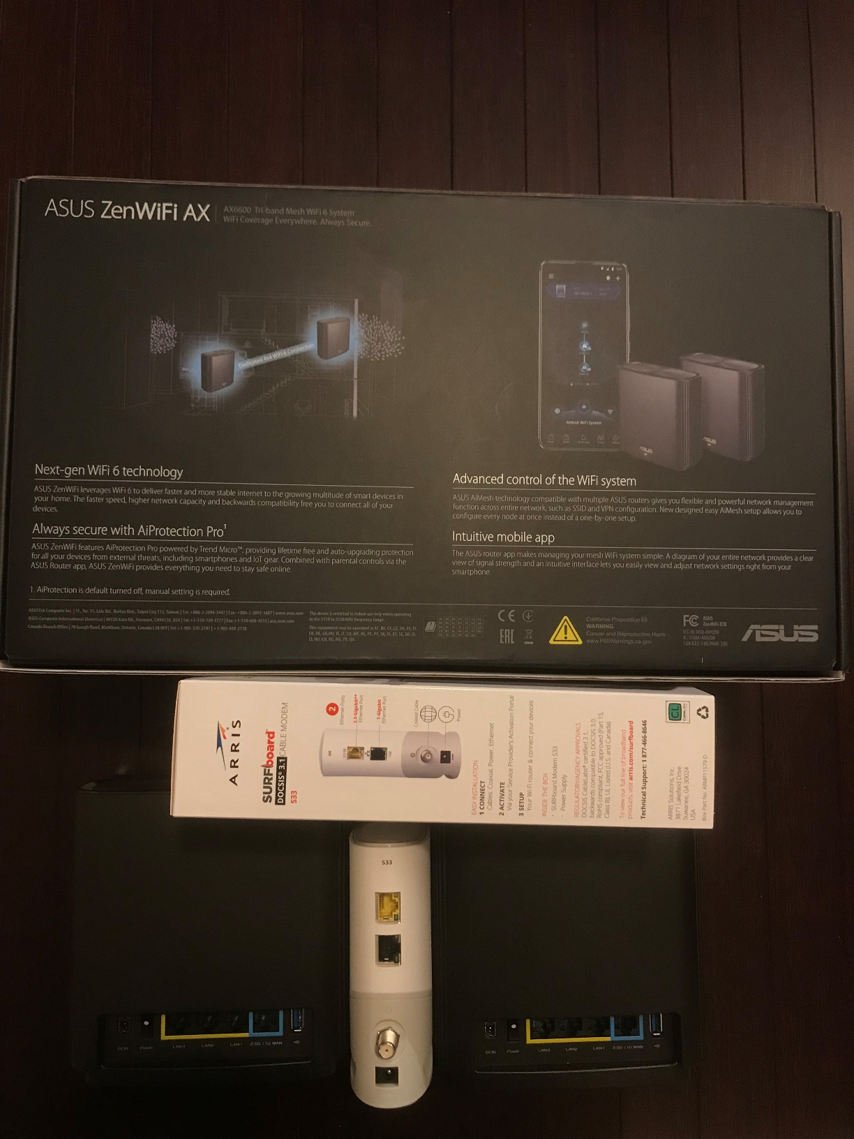 ASUS ZenWiFi AX Whole-Home Tri-Band Mesh WiFi 6 System (XT8) - 2 Pack, Coverage up to 5,500 sq.ft or 6+Rooms, 6.6Gbps, WiFi, 3 SSIDs, Life-time Network Security and Parental Controls, 2.5G Port - Customer Photo 2
