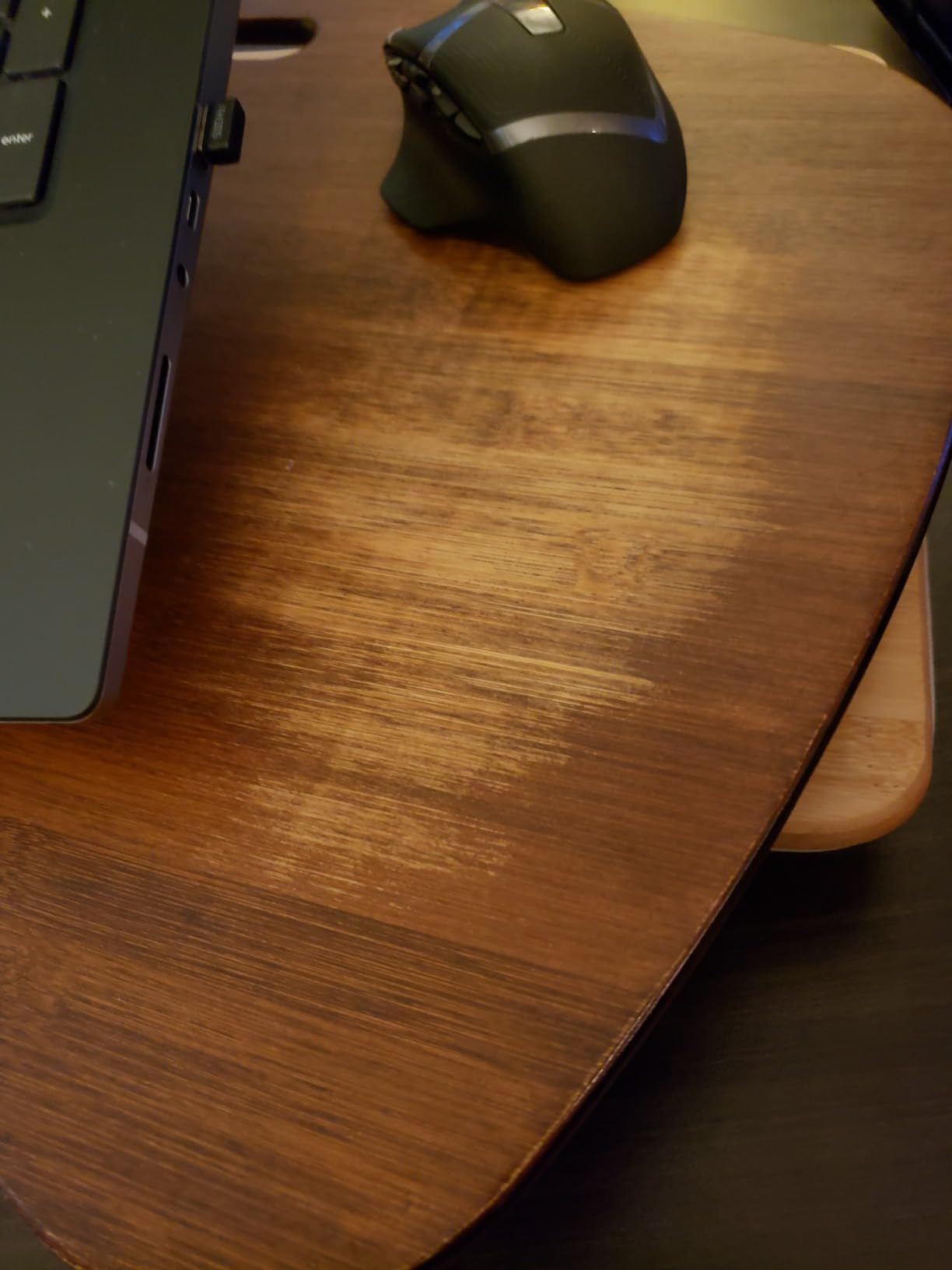 LAPGEAR Extra Large Bamboo Lap Desk - Chestnut - Fits up to 17.3 Inch Laptops - Style No. 91692 - Customer Photo 1