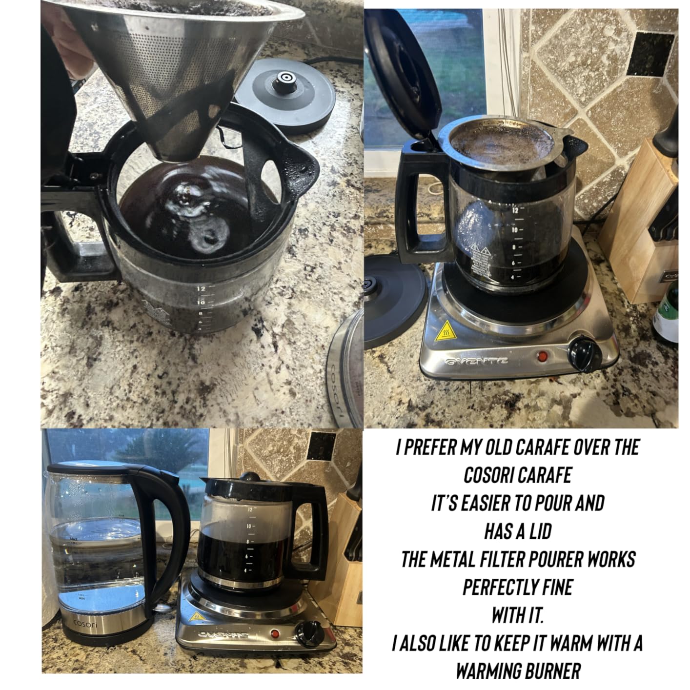 COSORI Pour Over Coffee Maker with Double Layer Stainless Steel Filter, 8-Cup, 34oz, Drip Coffee Maker, Coffee Dripper Brewer, High Heat Resistant Carafe, also for Camping, Hiking Customer Review COSORI Pour Over Coffee Maker with Double Layer Stainless Steel Filter, 8-Cup, 34oz, Drip Coffee Maker, Coffee Dripper Brewer, High Heat Resistant Carafe, also for Camping, Hiking - Customer Photo 2
