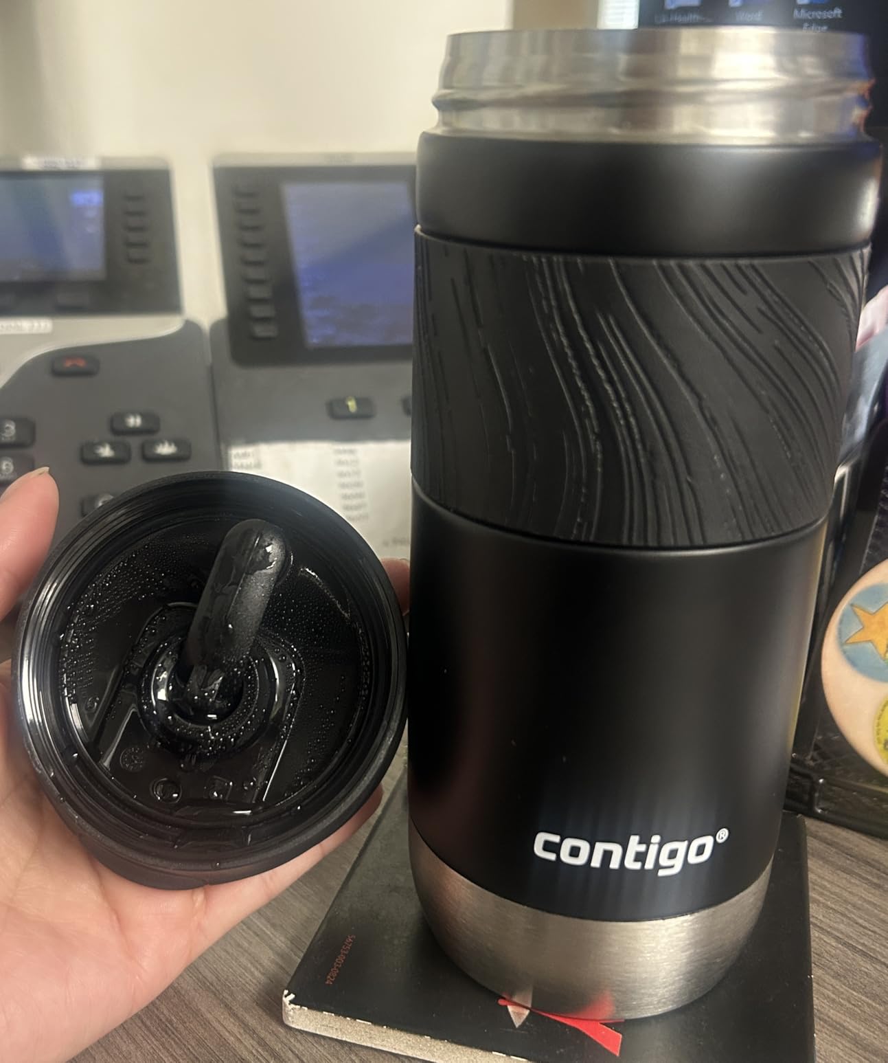 Contigo Byron Vacuum-Insulated Stainless Steel Travel Mug with Leak-Proof Lid Reusable Coffee Mug or Water Bottle BPA-Free 16oz Licorice Keeps Beverages Hot for 6 Hours or Cold for 12 Hours Customer Review Contigo Byron Vacuum-Insulated Stainless Steel Travel Mug with Leak-Proof Lid Reusable Coffee Mug or Water Bottle BPA-Free 16oz Licorice Keeps Beverages Hot for 6 Hours or Cold for 12 Hours - Customer Photo 2