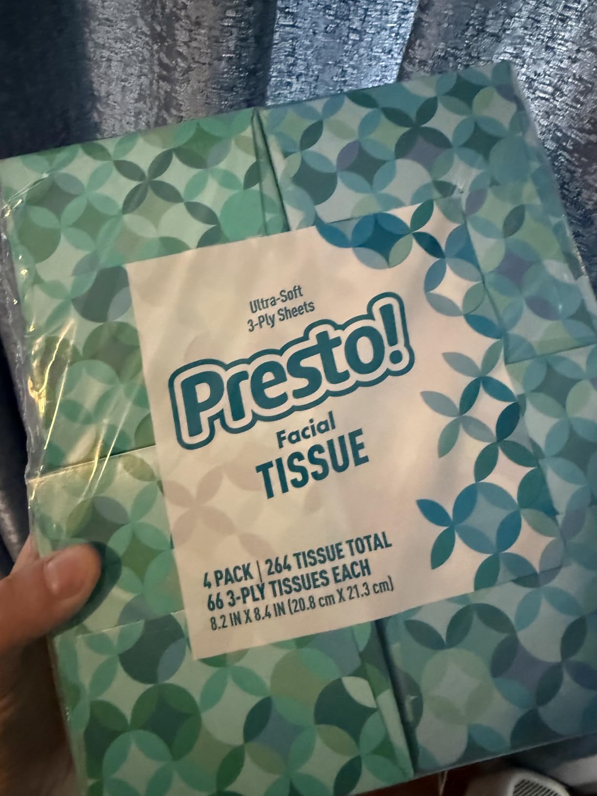 Amazon Brand - Presto! Ultra-Soft 3-Ply Premium Facial Tissues, 264 Count (4 Cube Boxes of 66), Packaging May Vary - Customer Photo 2