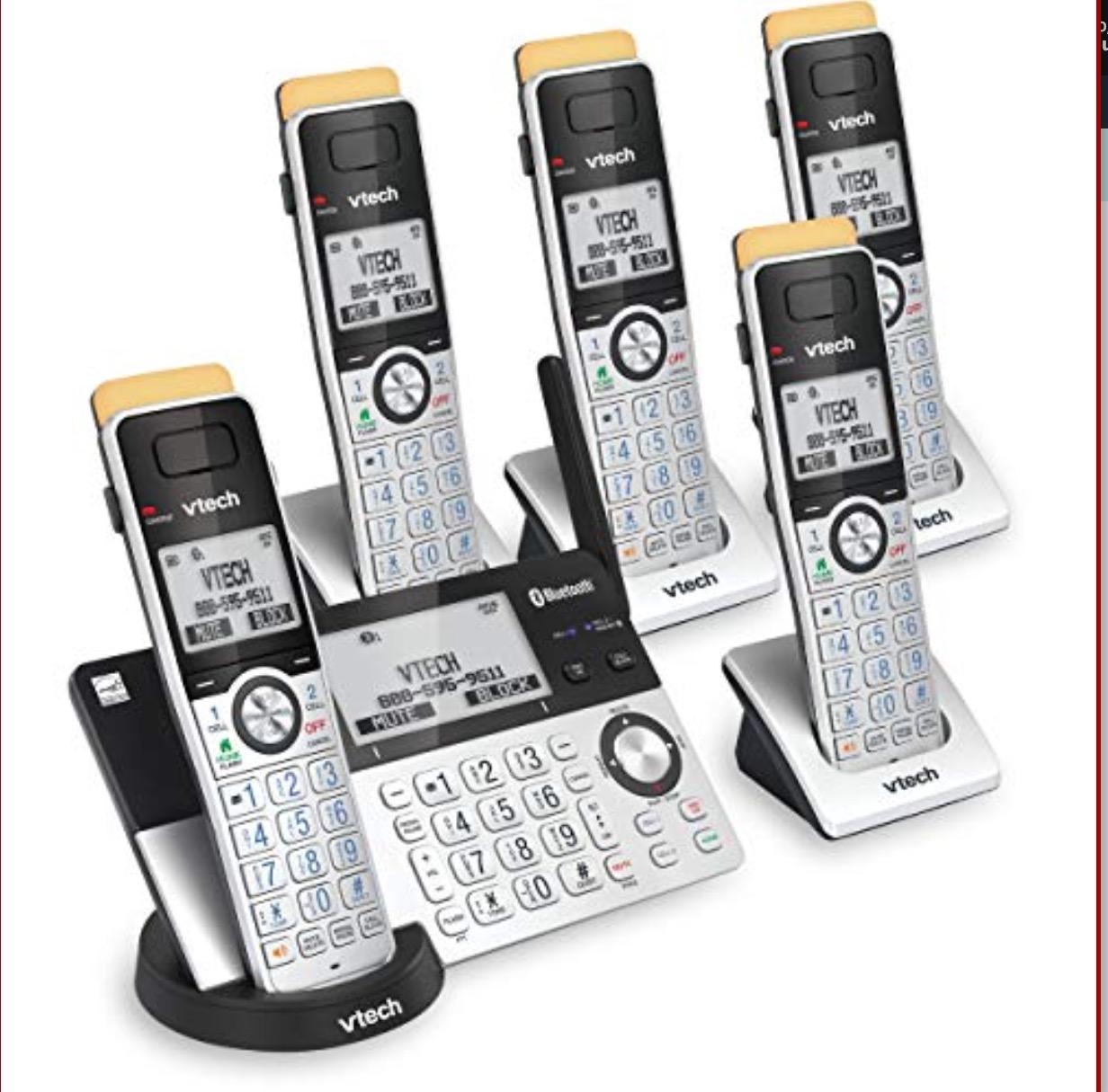 VTech IS8151-4 Super Long Range 4 Handset Cordless Phone for Home with Answering Machine, 2300 ft Range, Call Blocking, Bluetooth, Headset Jack, Power Backup, Expandable to 12 HS, Silver/Black Customer Review VTech IS8151-4 Super Long Range 4 Handset Cordless Phone for Home with Answering Machine, 2300 ft Range, Call Blocking, Bluetooth, Headset Jack, Power Backup, Expandable to 12 HS, Silver/Black - Customer Photo 1