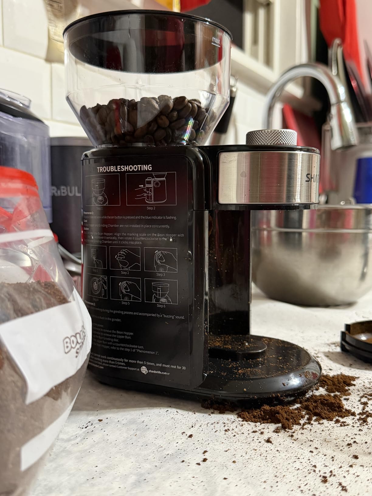 SHARDOR Electric Burr Coffee Grinder 2.0, Adjustable Burr Mill with 16 Precise Grind Setting for 2-14 Cup, Black - Customer Photo 2