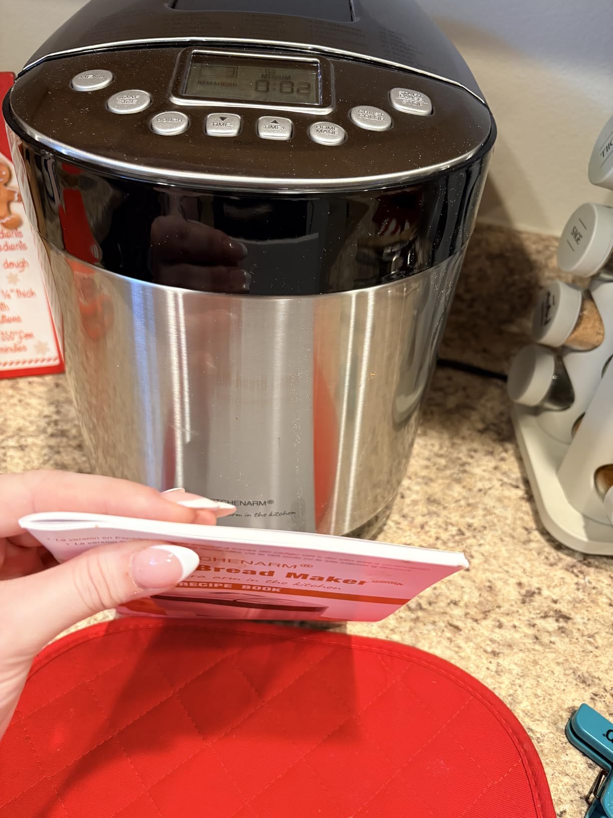 KITCHENARM 29-in-1 SMART Bread Machine with Gluten Free Setting 2LB 1.5LB 1LB Bread Maker Machine with Homemade Cycle - Stainless Steel Breadmaker with Recipes Whole Wheat Bread Making Machine - Customer Photo 2