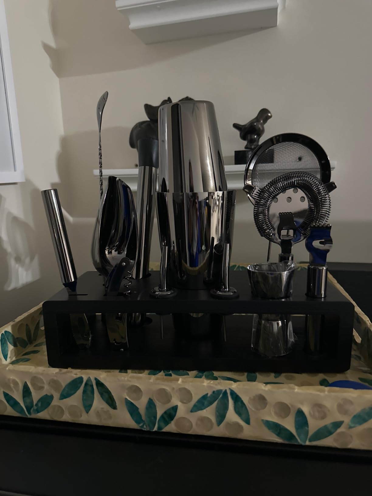 Highball & Chaser 13-Piece Gunmetal Black Stainless Steel Boston Cocktail Shaker Bar Tool Set with Mixology Bartender Kit Accessories - Customer Photo 2