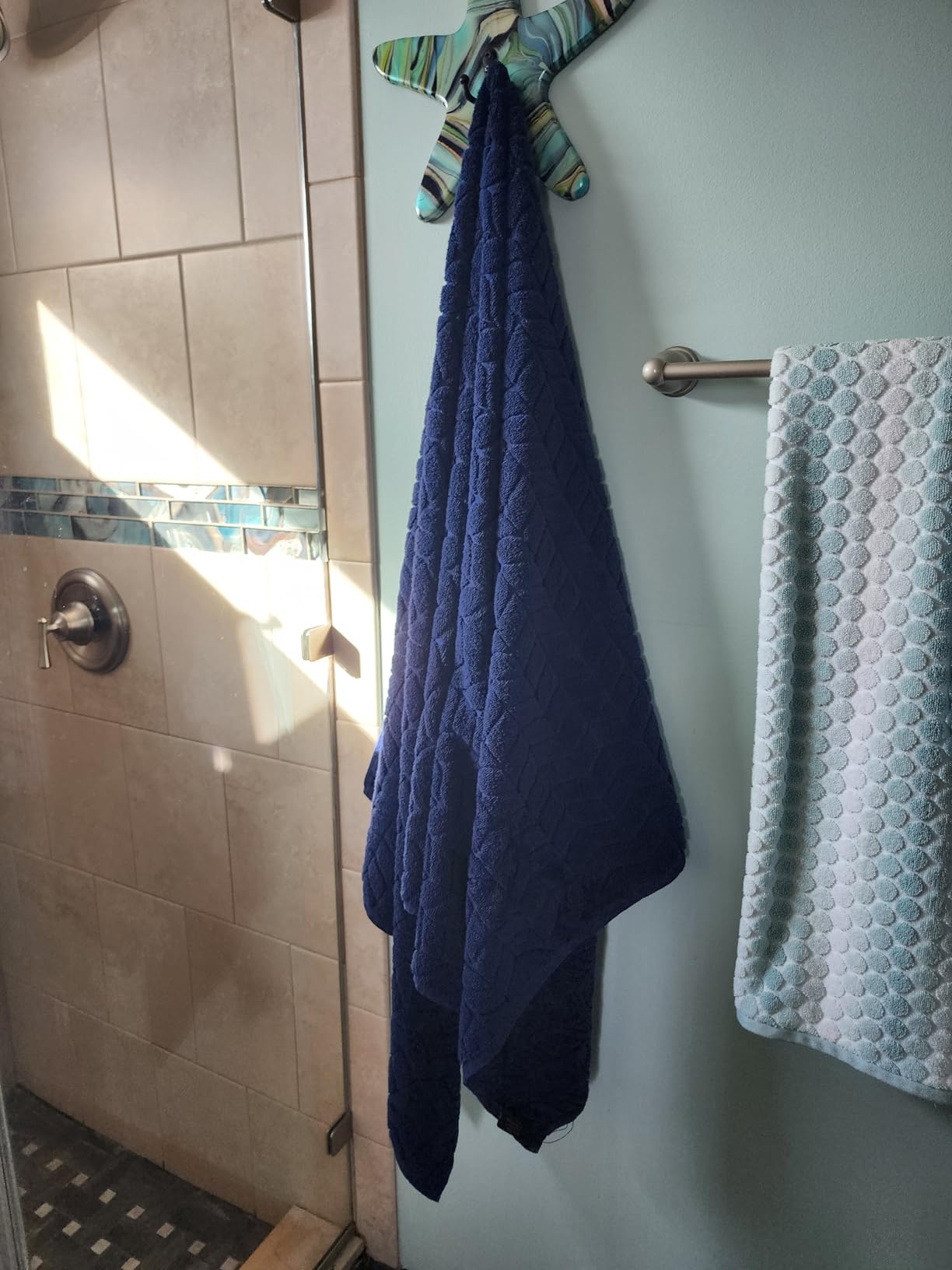 BAGNO MILANO Turkish Bath Towels, Soft Plush Jacquard Luxury Bath Towels, Quick Dry Towel Set (White, 6 pcs Towel Set) - Customer Photo 2
