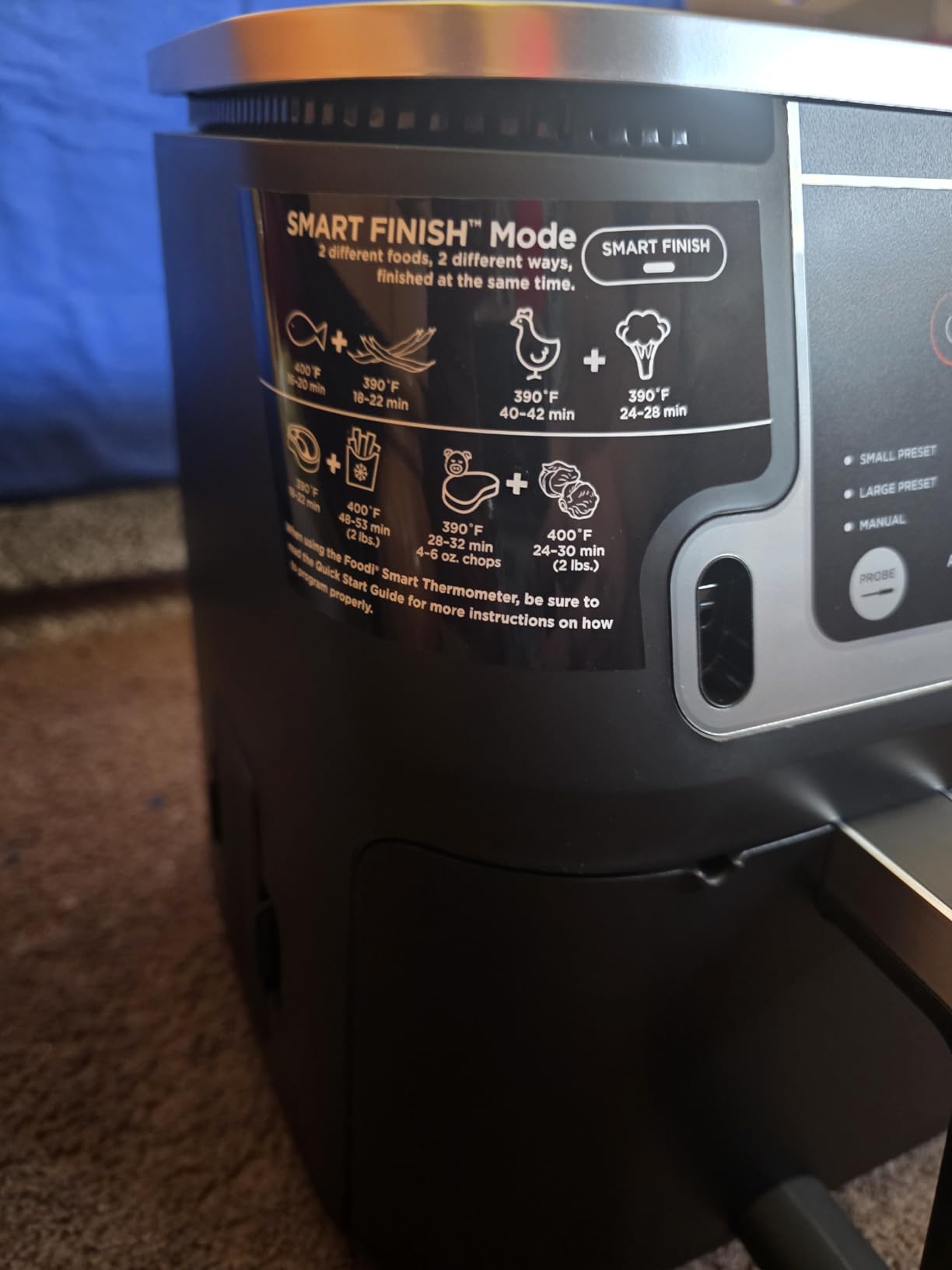 Ninja DZ201 Foodi 8 Quart 6-in-1 DualZone 2-Basket Air Fryer with 2 Independent Frying Baskets, Match Cook & Smart Finish to Roast, Broil, Dehydrate & More for Quick, Easy Meals, Grey customer photo 1