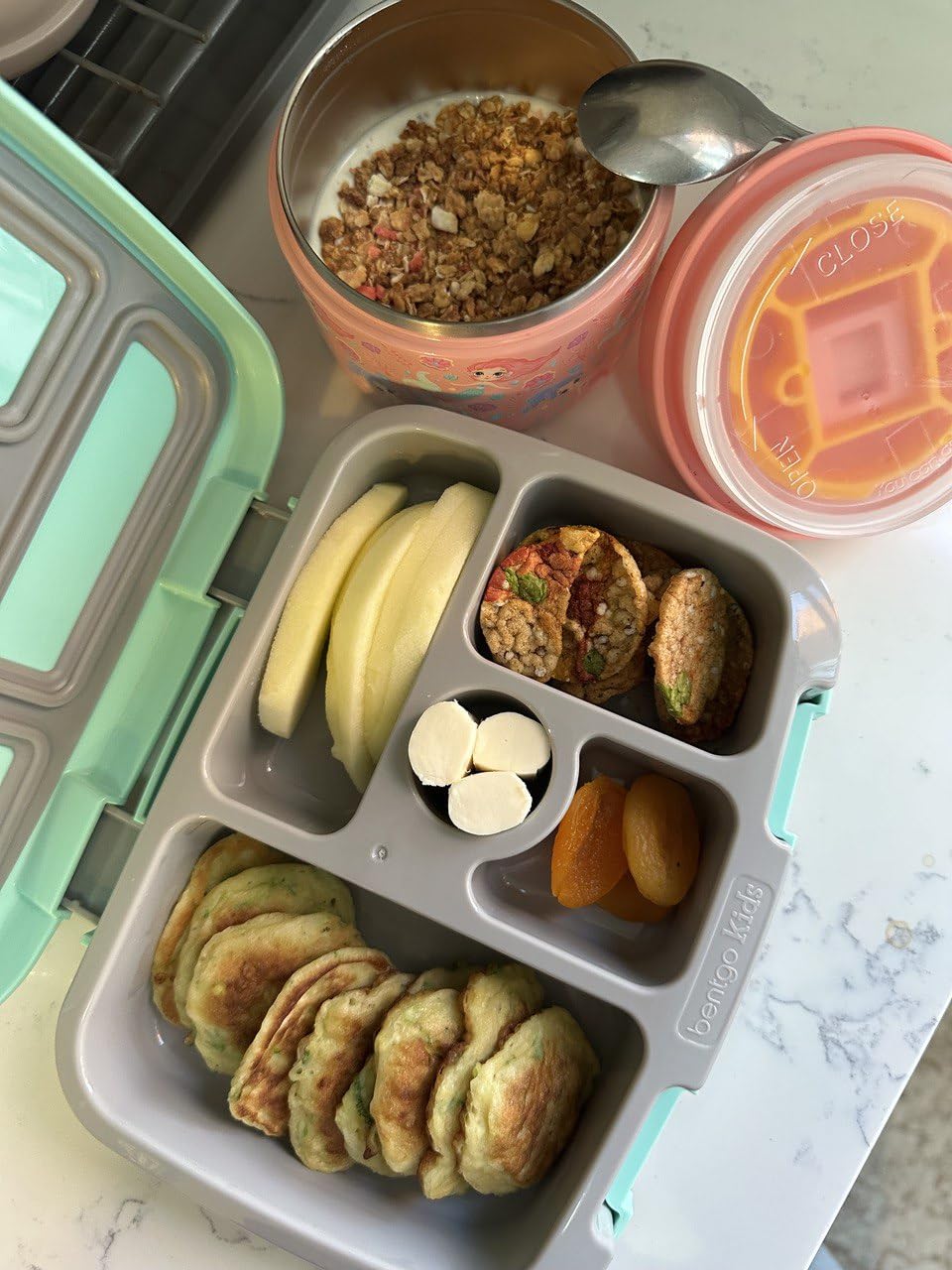 Bentgo Kids Prints Leak-Proof, 5-Compartment Bento-Style Kids Lunch Box - Ideal Portion Sizes for Ages 3-7, Durable, Drop-Proof, Dishwasher Safe, & PFAS & BPA-Free Materials (Dinosaur) Customer Review Bentgo Kids Prints Leak-Proof, 5-Compartment Bento-Style Kids Lunch Box - Ideal Portion Sizes for Ages 3-7, Durable, Drop-Proof, Dishwasher Safe, & PFAS & BPA-Free Materials (Dinosaur) - Customer Photo 2