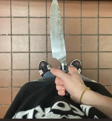 MOSFiATA 7-Inch Nakiri Chef's Knife with Finger Guard - German High Carbon Stainless Steel EN1.4116 Vegetable Knife Customer Review MOSFiATA 7-Inch Nakiri Chef's Knife with Finger Guard - German High Carbon Stainless Steel EN1.4116 Vegetable Knife - Customer Photo 2