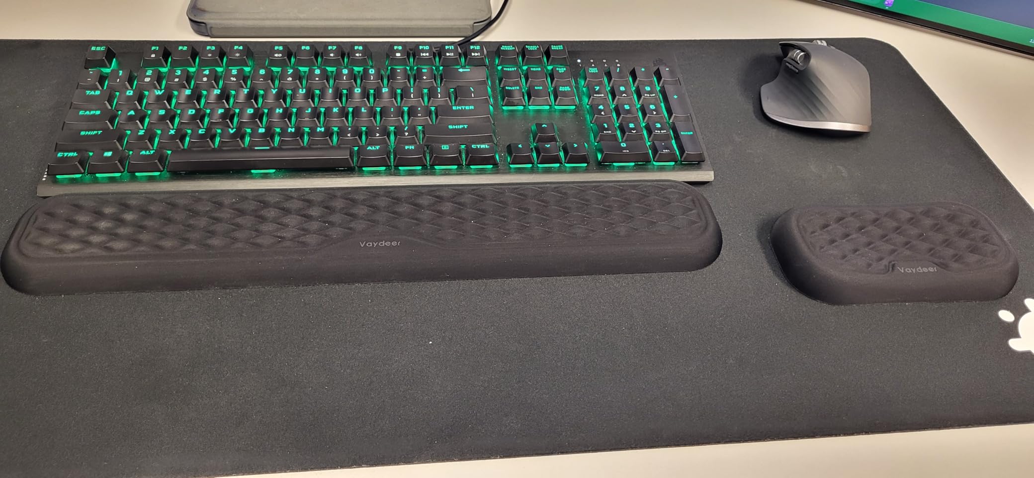 Vaydeer Wrist Rest for Keyboard and Mouse, Computer Ergonomic Wrist Support Pad, Soft Memory Foam Arm Cushion for Desk, Palm Hand Office Laptop Typing - Customer Photo 2