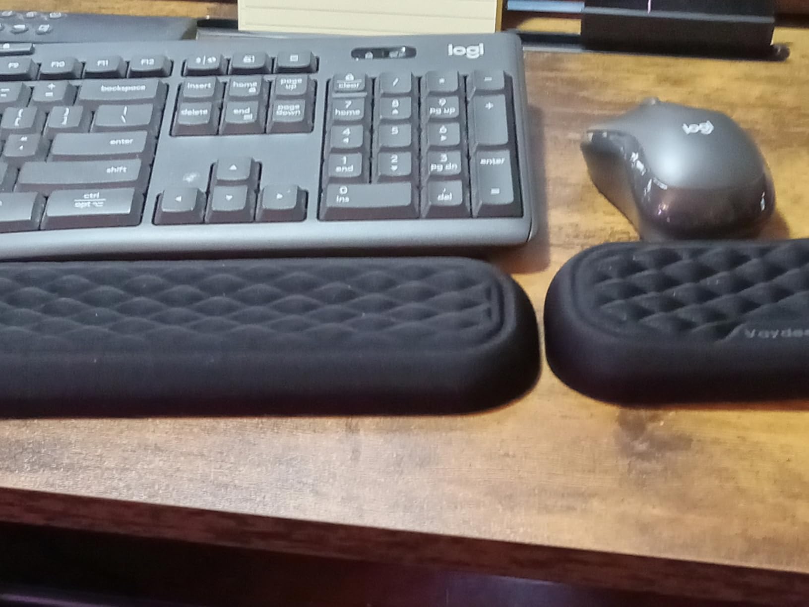 Vaydeer Wrist Rest for Keyboard and Mouse, Computer Ergonomic Wrist Support Pad, Soft Memory Foam Arm Cushion for Desk, Palm Hand Office Laptop Typing - Customer Photo 5