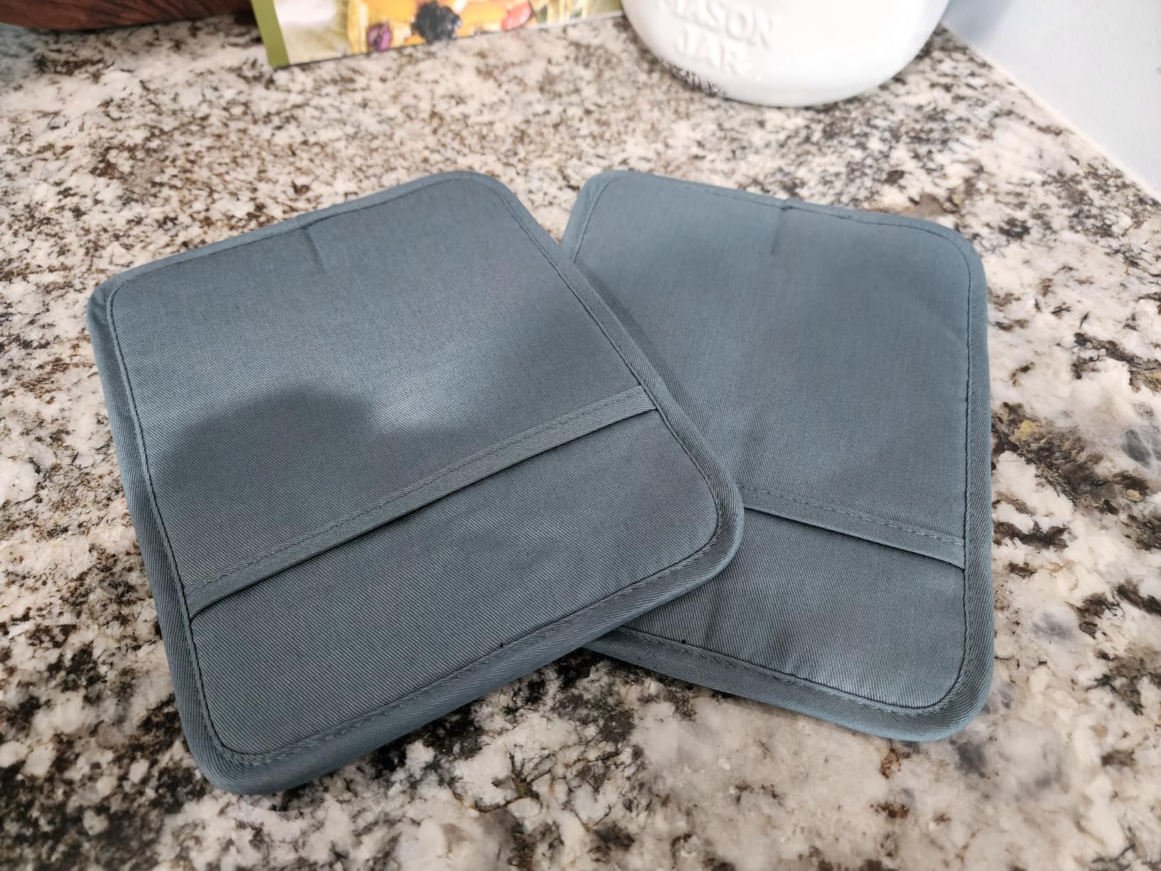 KITCHENAID Ribbed Soft Silicone Pot Holder 2-Pack Set, Matte Black, 7