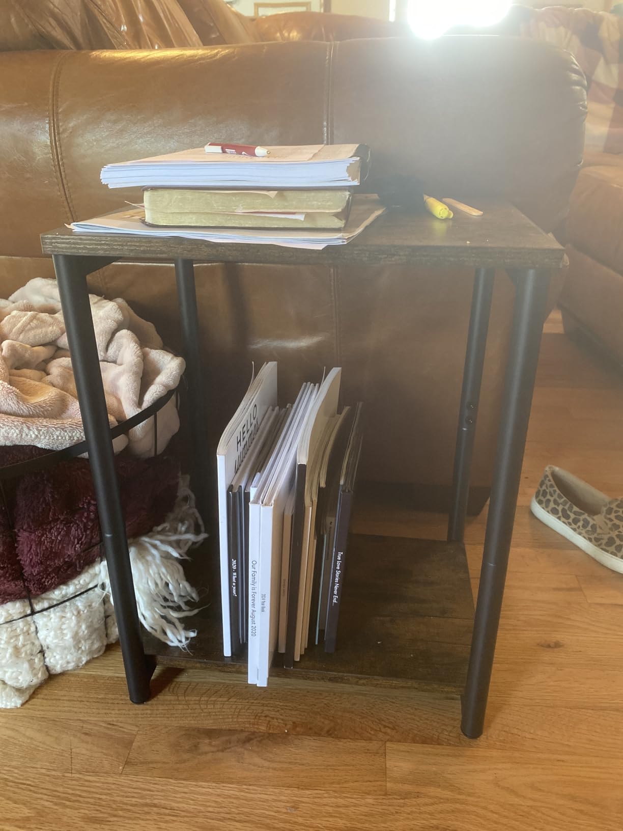VASAGLE Side Tables Set of 2, Small End Table, Nightstand for Living Room, Bedroom, Office, Bathroom, Rustic Brown and Black ULET272B01 Customer Review VASAGLE Side Tables Set of 2, Small End Table, Nightstand for Living Room, Bedroom, Office, Bathroom, Rustic Brown and Black ULET272B01 - Customer Photo 2
