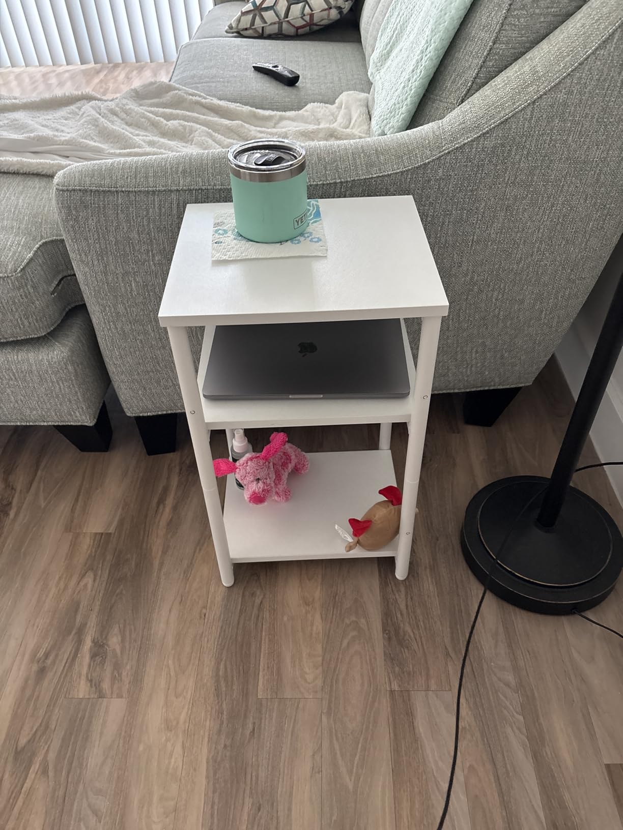 VASAGLE Side Table, Small End Table, Tall Nightstand for Living Room, Bedroom, Office, Bathroom, Rustic Brown and Classic Black ULET273B01 Customer Review VASAGLE Side Table, Small End Table, Tall Nightstand for Living Room, Bedroom, Office, Bathroom, Rustic Brown and Classic Black ULET273B01 - Customer Photo 2