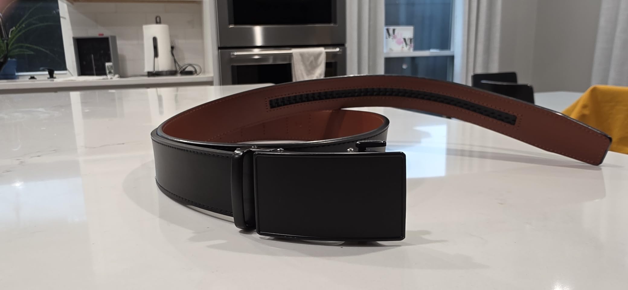 CHAOREN Mens Belt Leather Ratchet Belt - Customizable Fit, Effortless Style (35mm) Customer Review CHAOREN Mens Belt Leather Ratchet Belt - Customizable Fit, Effortless Style (35mm) - Customer Photo 1