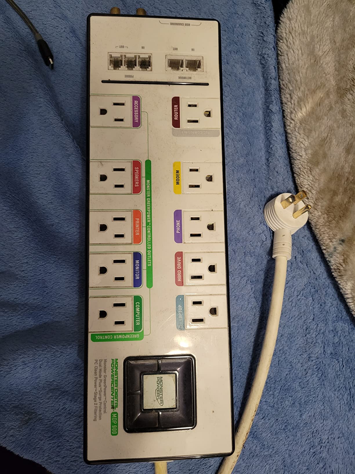 Monster Power Surge Protector w/ 4050 Joule Rating - Heavy Duty 6 FT Surge Protector Power Strip w/ 10 Outlets, 2 USB, 2 Coax, 2 Ethernet Ports customer photo 2