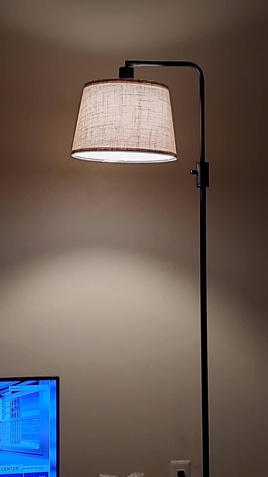 Dimmable Floor Lamp, 1000 Lumens LED Edison Bulb Included, Arc Floor Lamps for Living Room Modern Standing Lamp with Linen Shade, Tall Lamp for Bedroom Office Dining Room- Black - Customer Photo 1