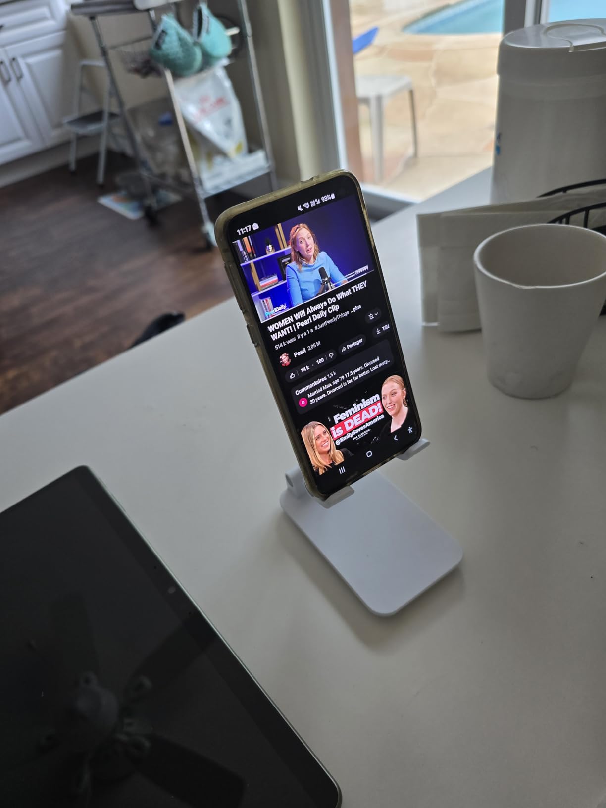 2 Pcs Cell Phone Stand, Adjustable Angle Height Phone Stand for Desk, Fully Foldable/Portable Phone Holder, Compatible for iPhone 16/15/14/13/12/Smartphones - Customer Photo 1