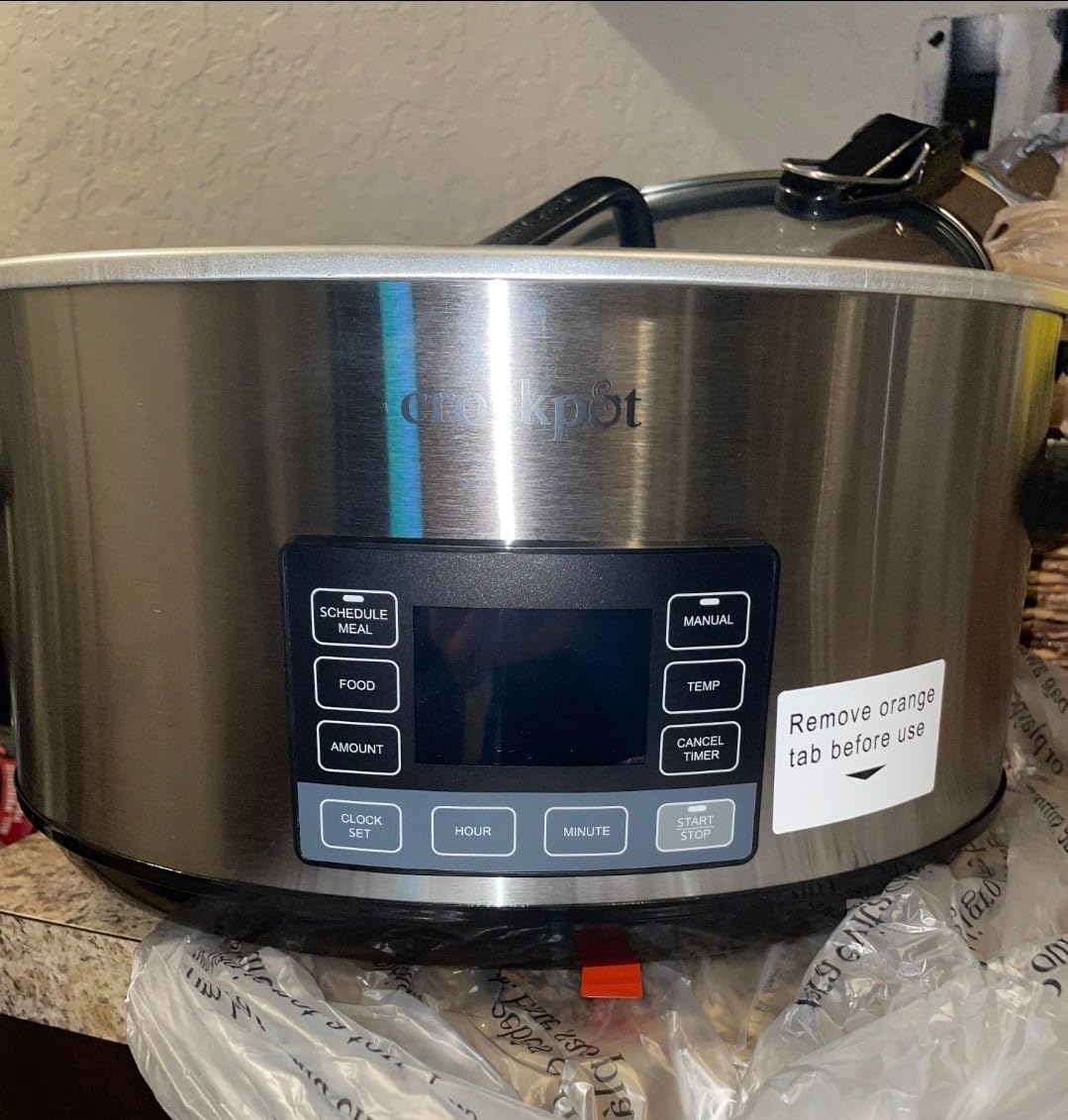 Crock-Pot 7-Quart Slow Cooker, Portable Programmable with Timer, Locking Lid, Stainless Steel; an Essential Kitchen Appliance, Perfect for Families and Gatherings - Customer Photo 5