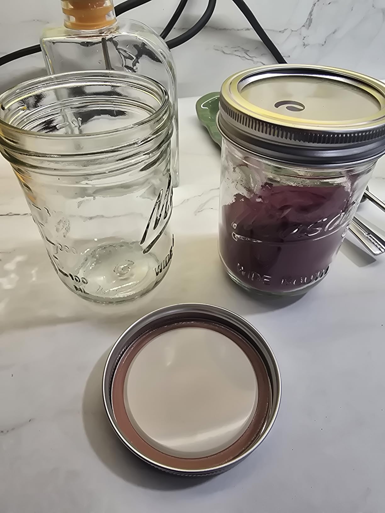 SEWANTA Wide Mouth Mason Jars 16 oz [5 Pack] With Mason Jar Lids and Bands, Mason Jars 16 oz - For Canning, Fermenting, Pickling - Jar Décor - Microwave/Freeze/Dishwasher Safe. - Customer Photo 1