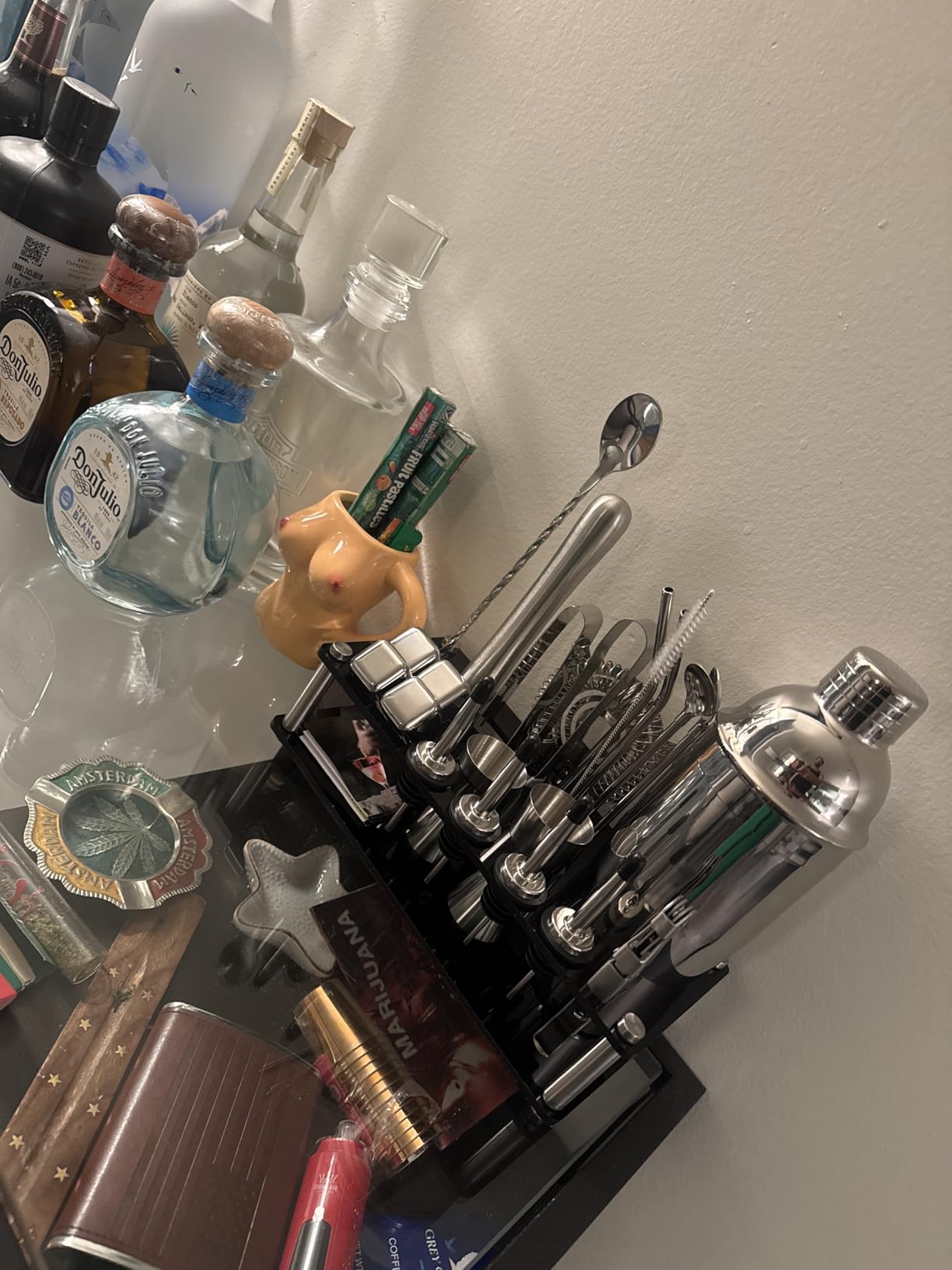 Cocktail Shaker Set, 23-Piece Stainless Steel Bartender Kit with Acrylic Stand & Cocktail Recipes Booklet, Professional Bar Tools for Drink Mixing, Home, Bar, Party (Include 4 Whiskey Stones) - Customer Photo 1