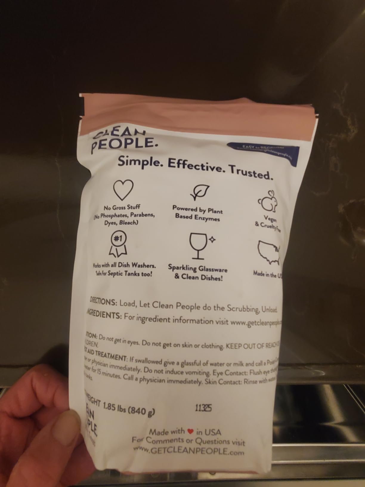 The Clean People Dishwasher Pods - Cuts Grease & Rinses Sparkling Clean - Residue-Free - Phosphate Free Dishwashing Pods (60 Count, Lemon Verbena) - Customer Photo 2