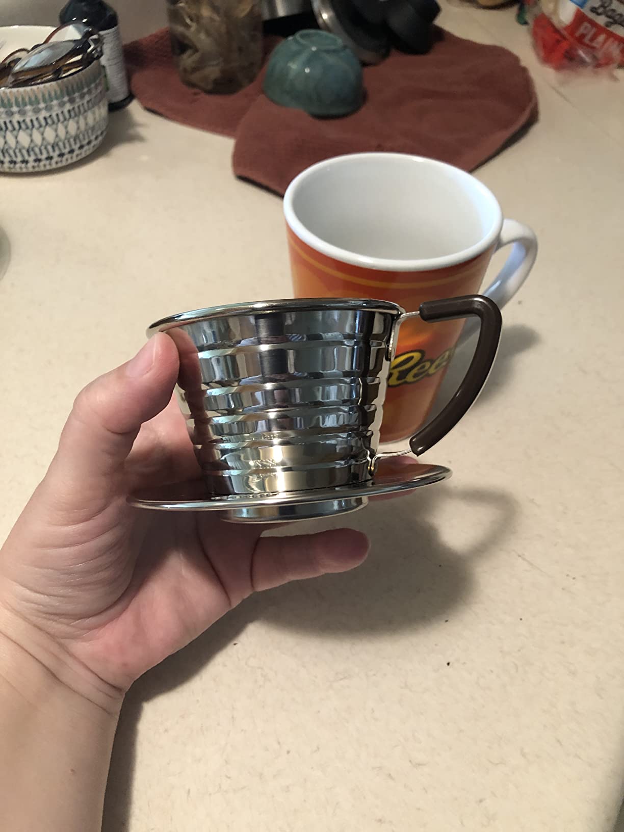 Carita Kalita Stainless Steel Coffee Dripper Wave Series - 2-4 People, 185S, Made in Japan, For 2-4 Cups Customer Review Carita Kalita Stainless Steel Coffee Dripper Wave Series - 2-4 People, 185S, Made in Japan, For 2-4 Cups - Customer Photo 2