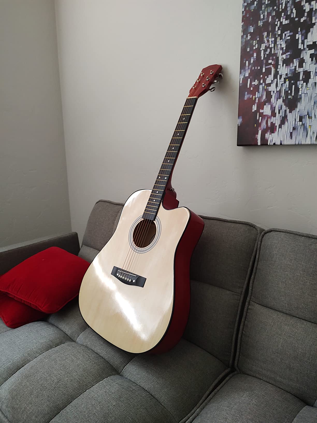 Ashthorpe 41-inch Beginner Cutaway Acoustic Guitar Package (Natural), Full Size Basic Starter Kit w/Gig Bag, Strings, Strap, Tuner, Picks Customer Review Ashthorpe 41-inch Beginner Cutaway Acoustic Guitar Package (Natural), Full Size Basic Starter Kit w/Gig Bag, Strings, Strap, Tuner, Picks - Customer Photo 4