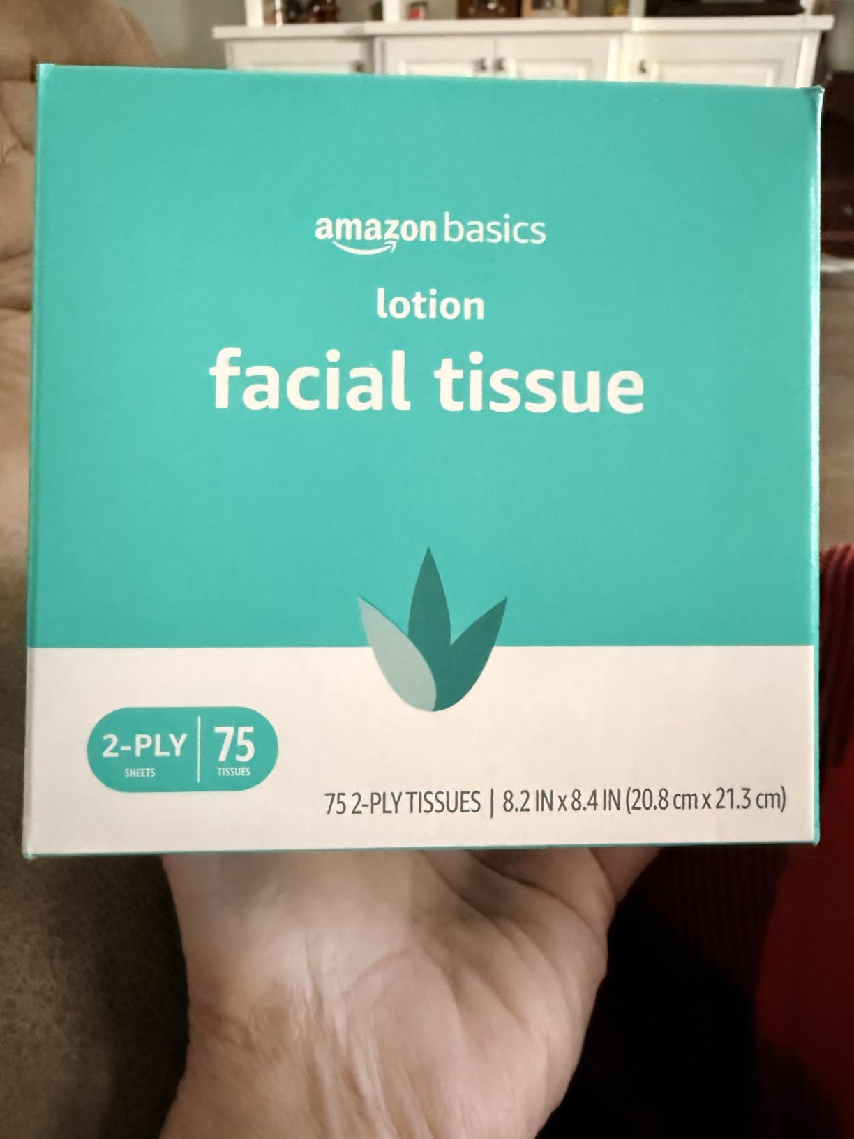 Amazon Basics Facial Tissues with Lotion, 2-Ply, 300 Count (4 Boxes, 75 Tissues per Box), Packaging May Vary - Customer Photo 1