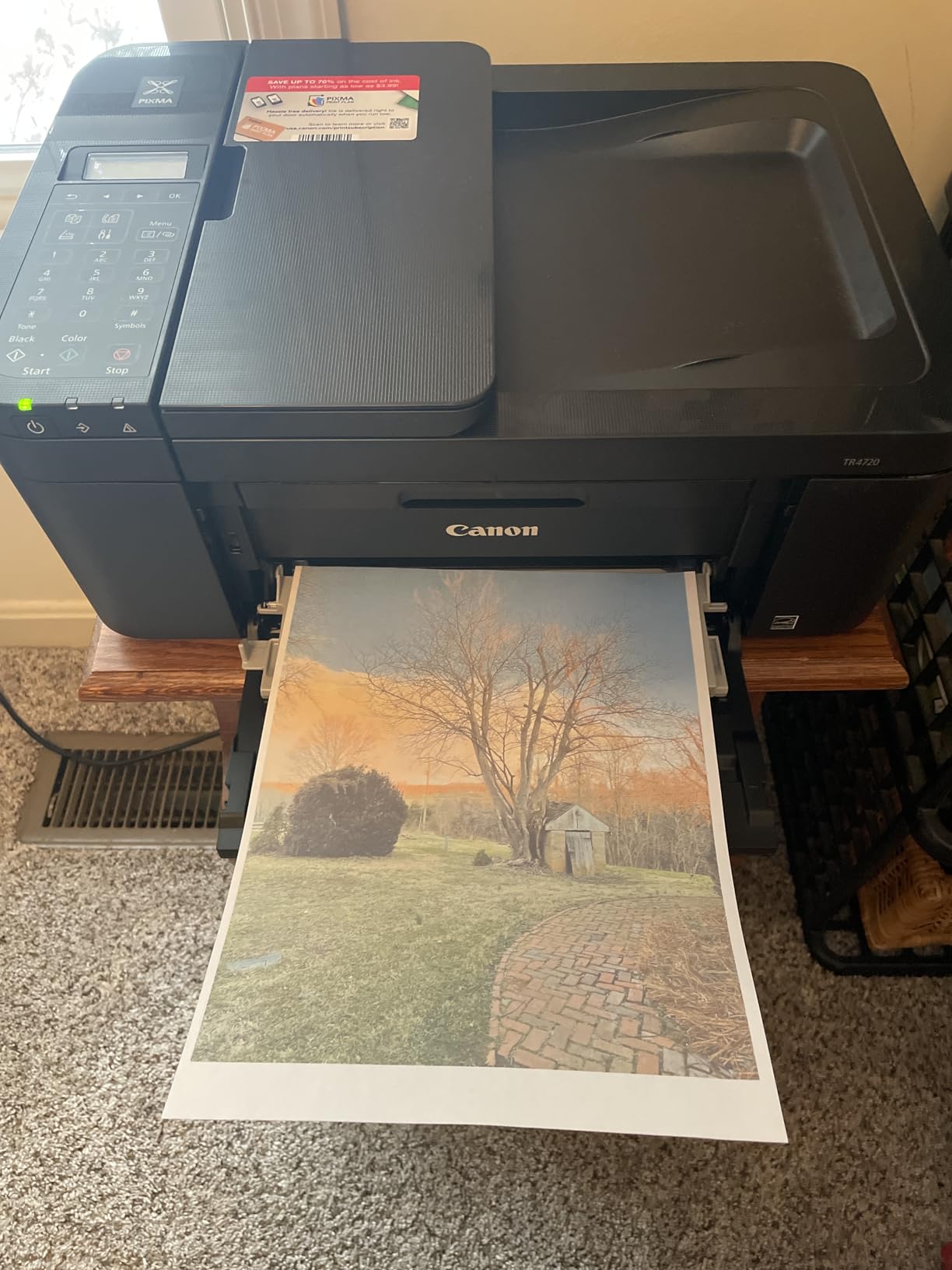 Canon PIXMA TR4720 All-in-One Wireless Printer, Home Use with Auto Document Feeder, Mobile Printing and Built-in Fax, Black customer photo 1