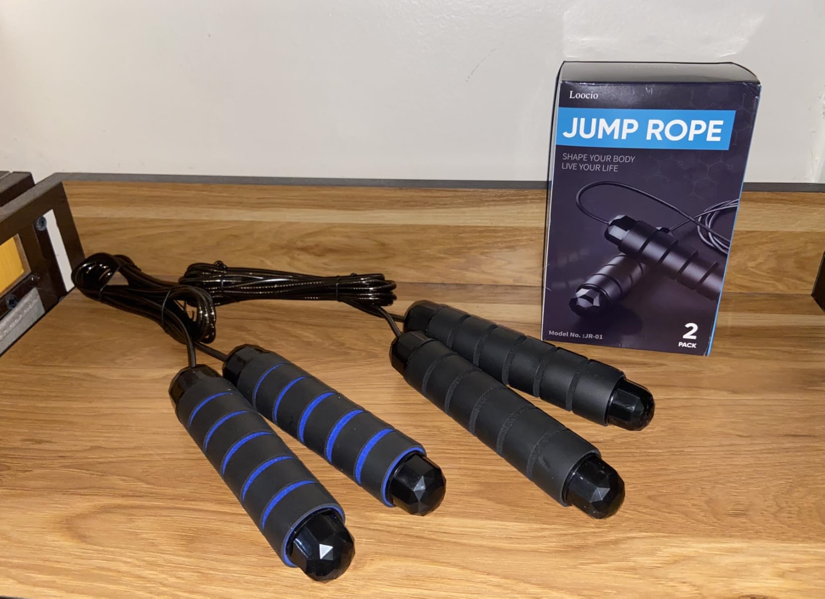 Jump Rope, Tangle-Free Rapid Speed Jumping Rope Cable with Ball Bearings for Women, Men, and Kids, Adjustable Steel Jump Rope with Foam Handles for Home Gym Exercise Fitness Workout Equipment & Slim Body Customer Review Jump Rope, Tangle-Free Rapid Speed Jumping Rope Cable with Ball Bearings for Women, Men, and Kids, Adjustable Steel Jump Rope with Foam Handles for Home Gym Exercise Fitness Workout Equipment & Slim Body - Customer Photo 2