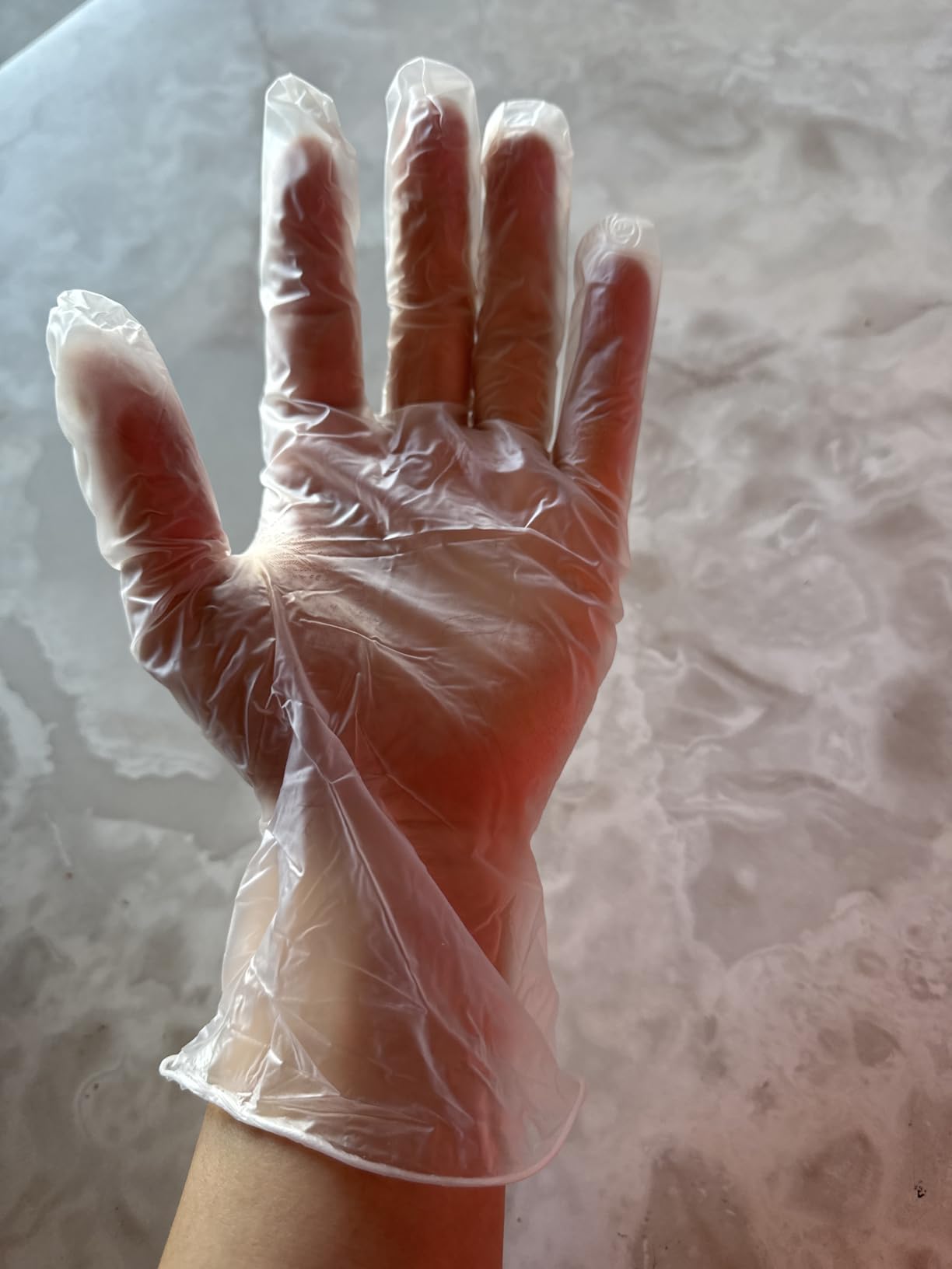 ForPro Disposable Vinyl Gloves, Clear, Industrial Grade, Powder-Free, Latex-Free, Non-Sterile, Food Safe, 2.75 Mil. Palm, 3.9 Mil. Fingers, Large, 100-Count - Customer Photo 1