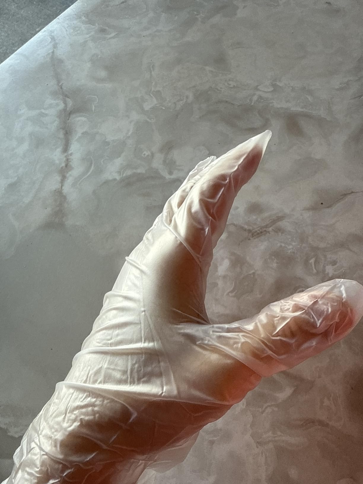 ForPro Disposable Vinyl Gloves, Clear, Industrial Grade, Powder-Free, Latex-Free, Non-Sterile, Food Safe, 2.75 Mil. Palm, 3.9 Mil. Fingers, Large, 100-Count - Customer Photo 2