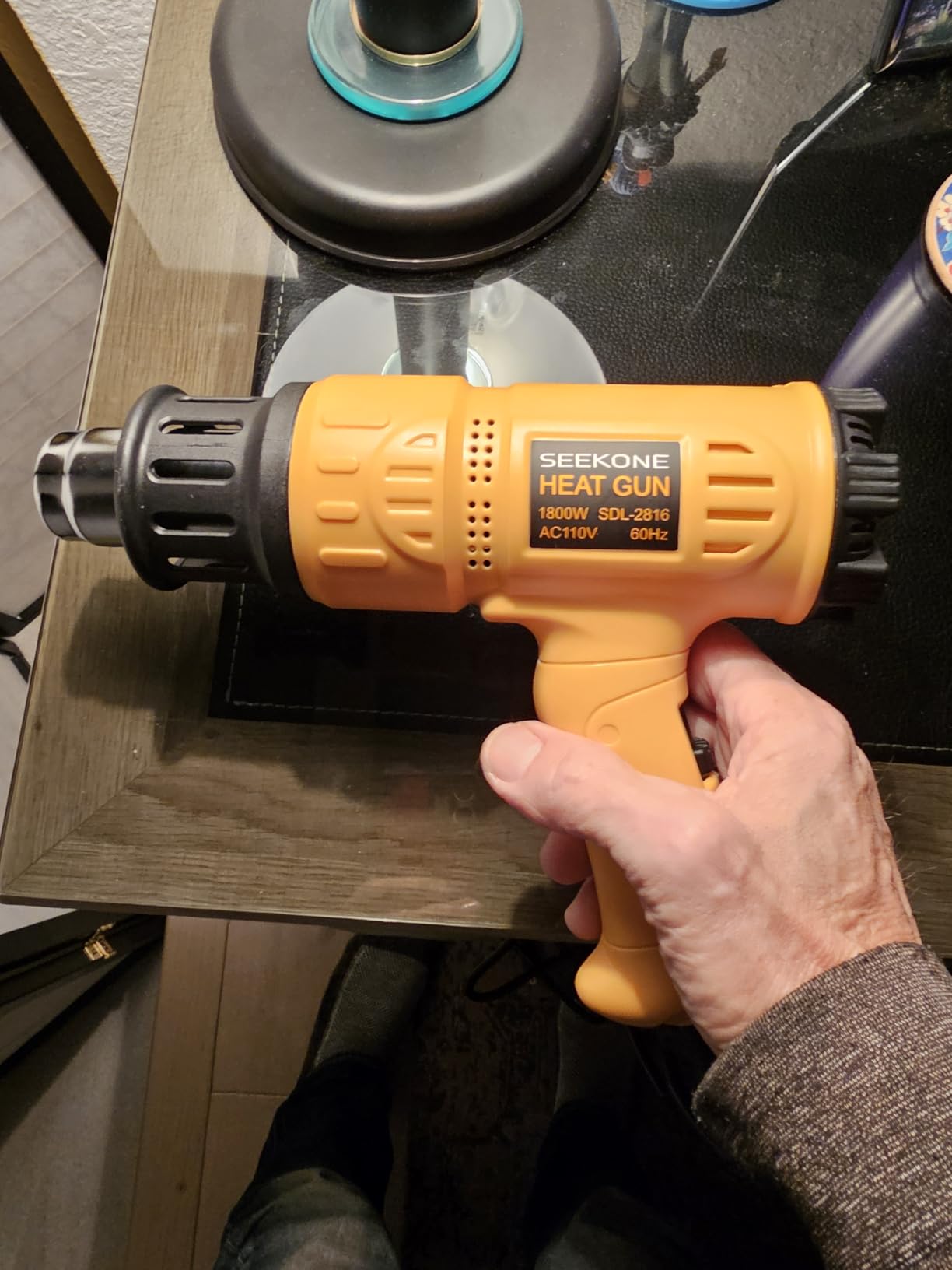 SEEKONE Heat Gun 1800W Heavy Duty Hot Air Gun Kit With Carry Case Variable Temperature Control 122℉-1112℉（50℃- 600℃） Overload Protection with 4 Nozzles for Crafts, Shrinking PVC, Stripping Paint - Customer Photo 1