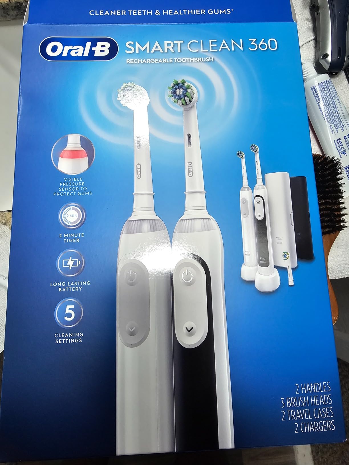 Philips Sonicare 4100 Series Electric Toothbrush - Sonic Toothbrush with Advanced Sonic Technology, Pressure Sensor, Two Intensity Settings, Smartimer & Quadpacer, Deep Pink, Model HX3681/26 - Customer Photo 2