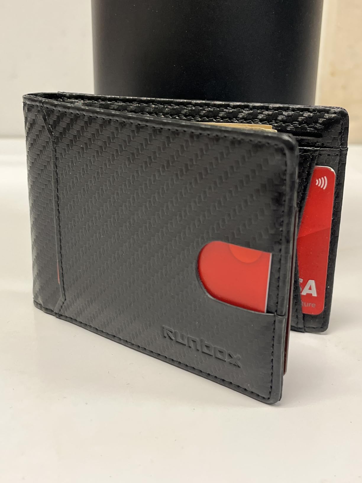 RUNBOX Slim Wallets for Men - Leather Money Clip Mens Wallet - RFID Blocking Front Pocket Bifold Wallet - Thin Credit Card Holder with Gift Box customer photo 1