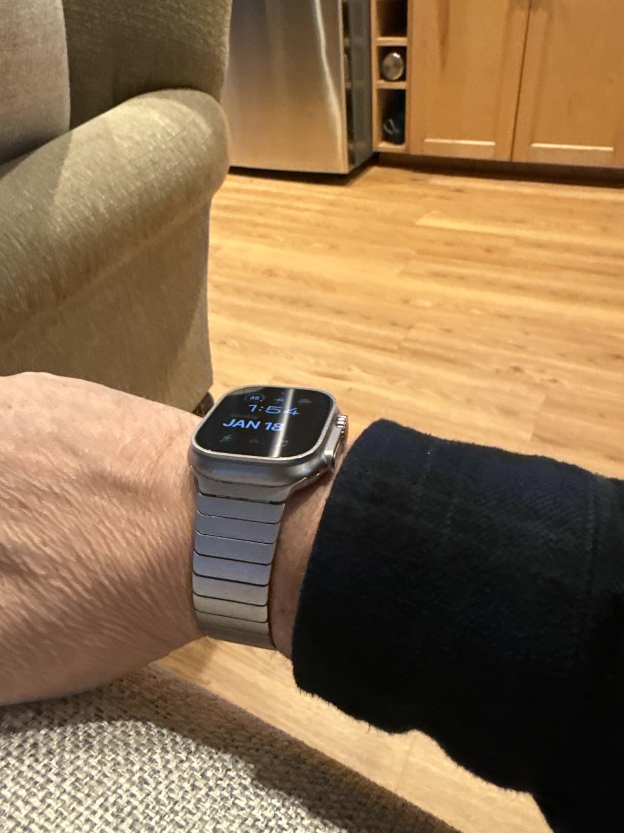 NewWays Titanium & Stainless Steel Link Bracelet for Apple Watch Band Ultra 3 2 1 Band 49mm Series11 10 - Customer Photo 3